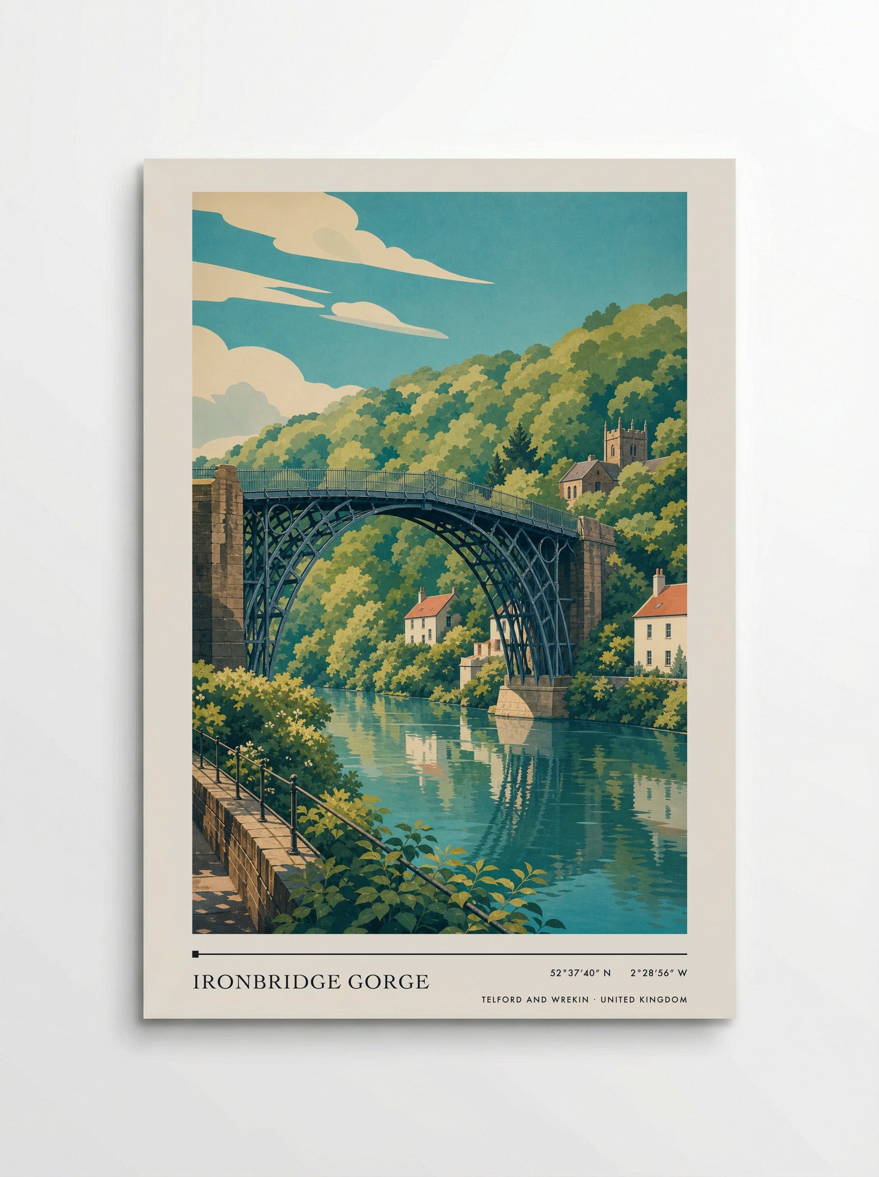 Ironbridge Gorge Telford and Wrekin United Kingdom Travel Poster - Poster