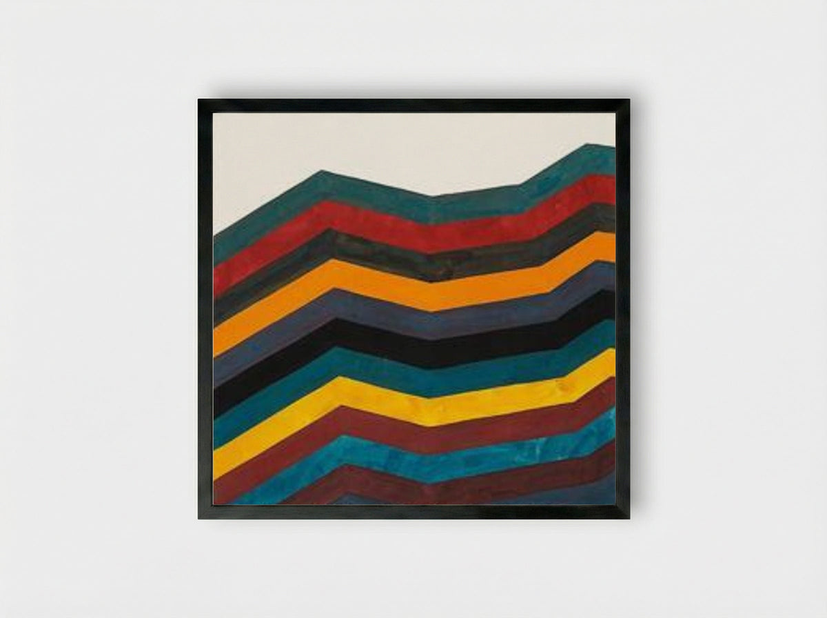 Irregular Horizontal Bands of Equal Width Starting at Bottom - Sol LeWitt - Framed Print Black