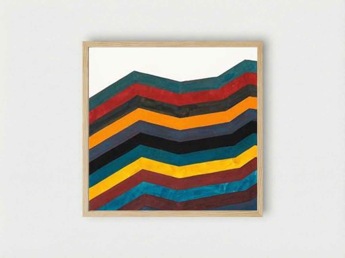 Irregular Horizontal Bands of Equal Width Starting at Bottom - Sol LeWitt - Framed Print Wood