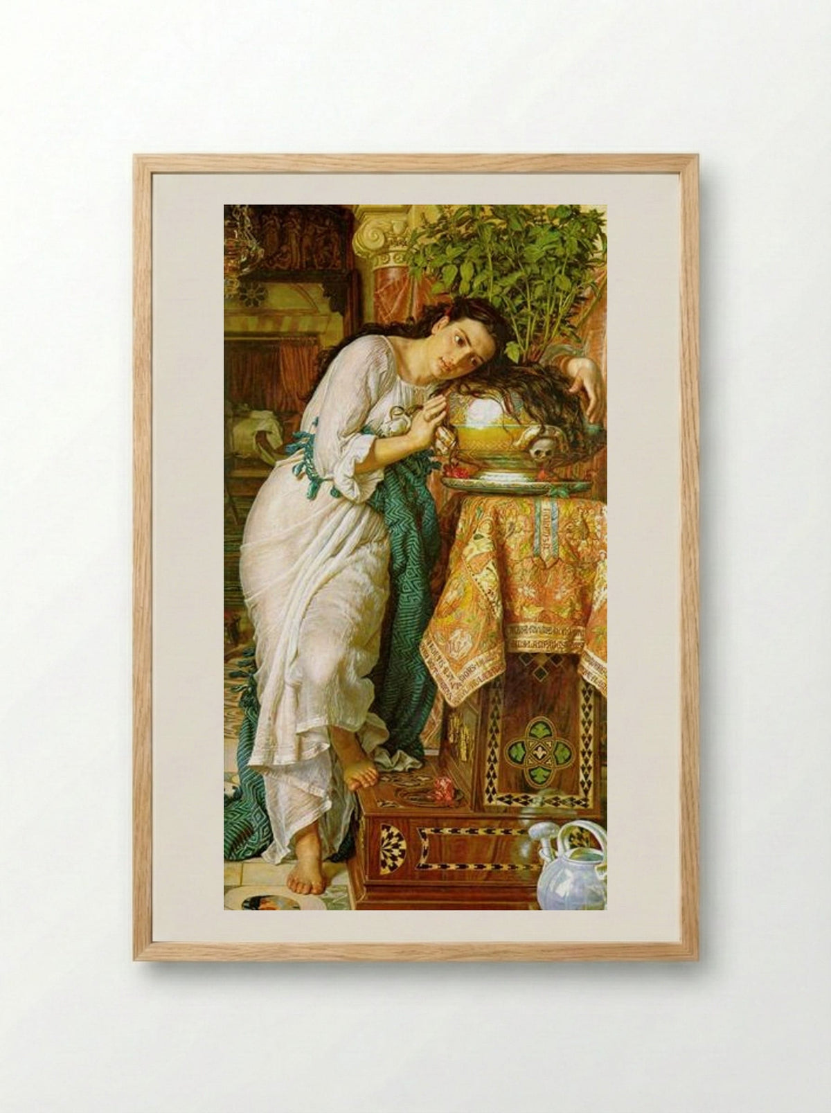 Isabella and the Pot of Basil - William Holman Hunt - Framed Print Wood