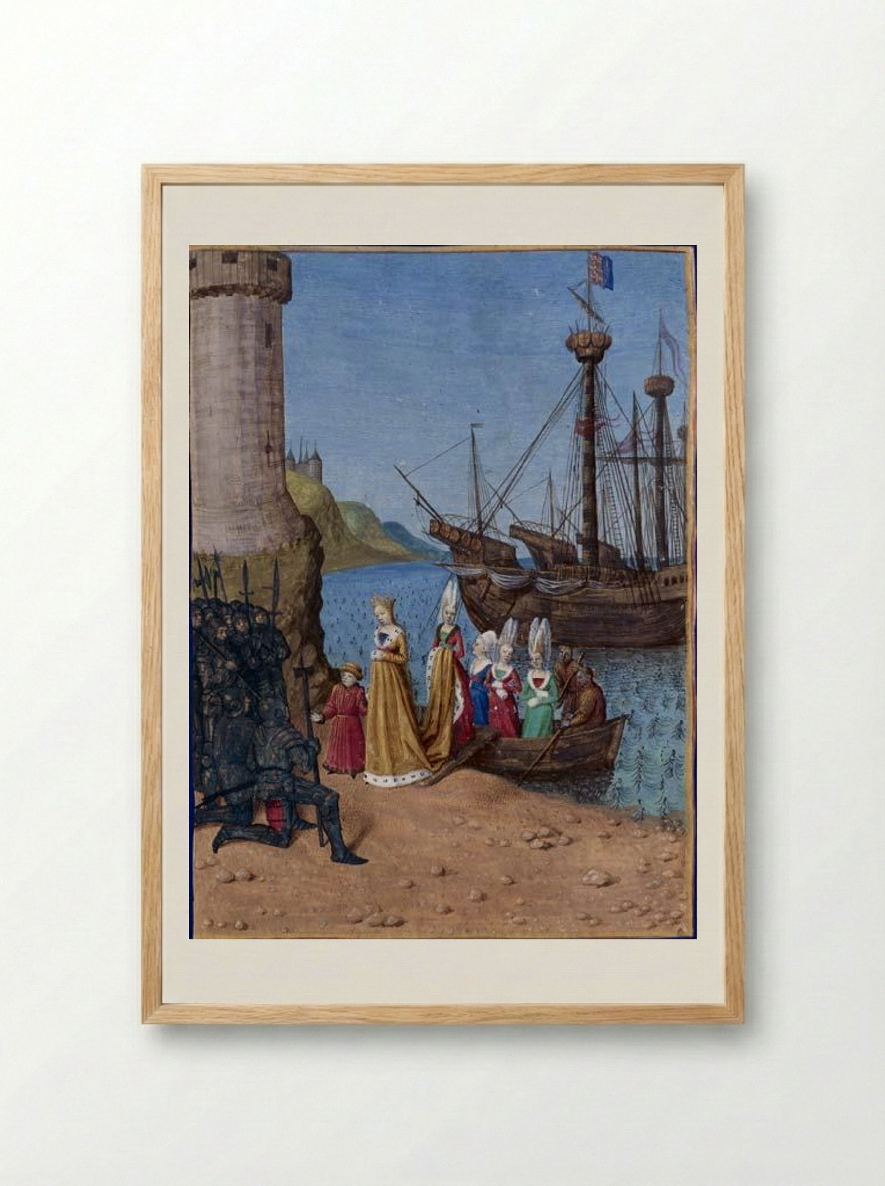 Isabella of France Landing in England - Jean Fouquet - Framed Print Wood