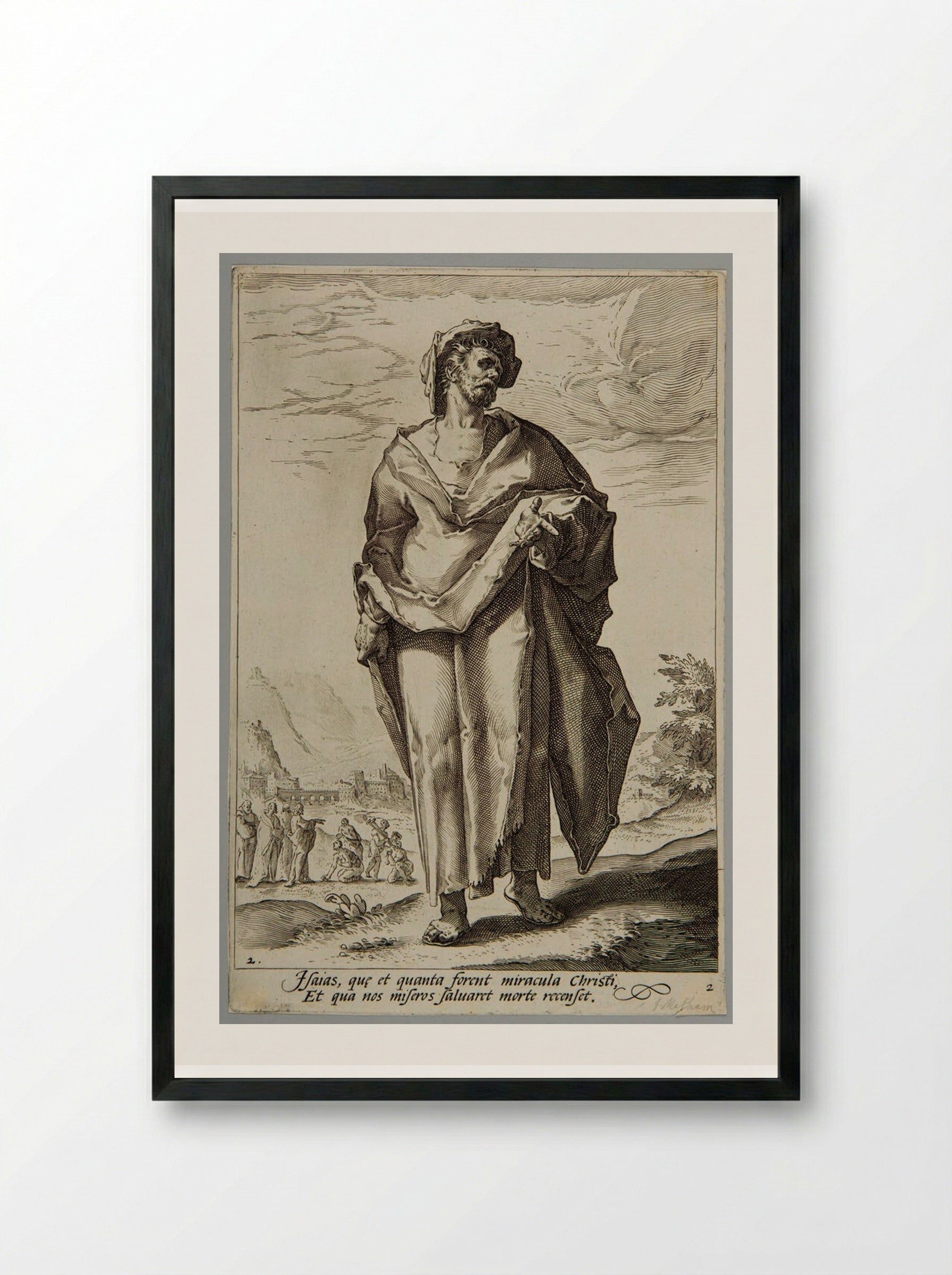 Isaiah - Jacob Matham - Framed Print Black