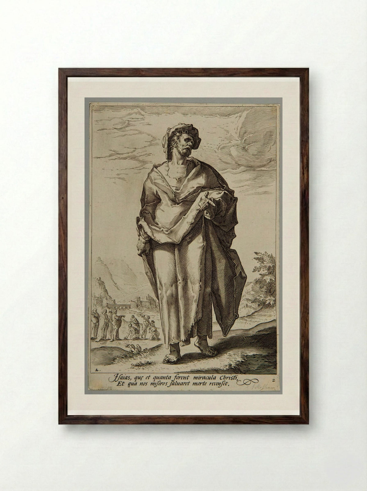 Isaiah - Jacob Matham - Framed Print Dark Wood