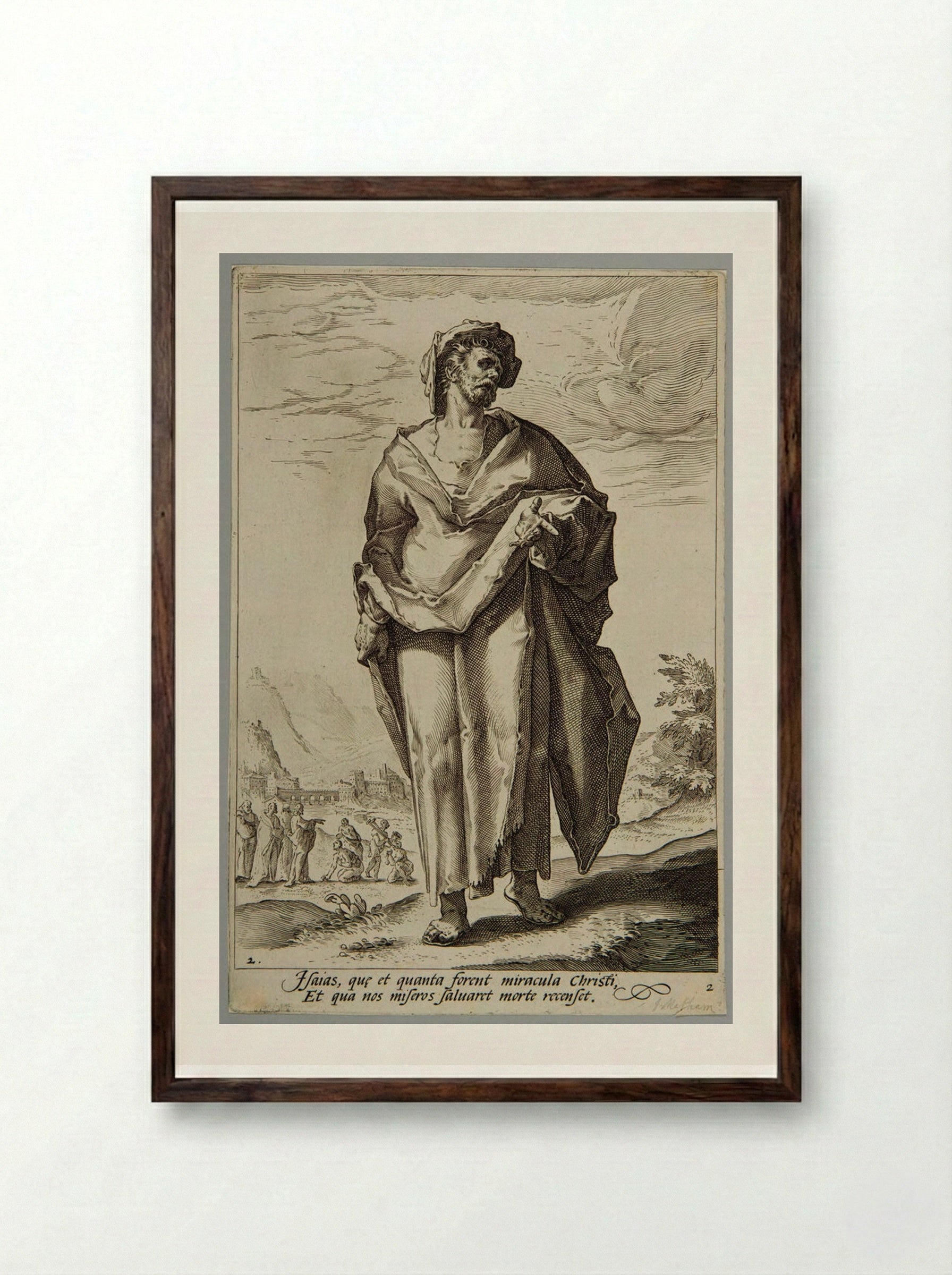 Isaiah - Jacob Matham - Framed Print Dark Wood