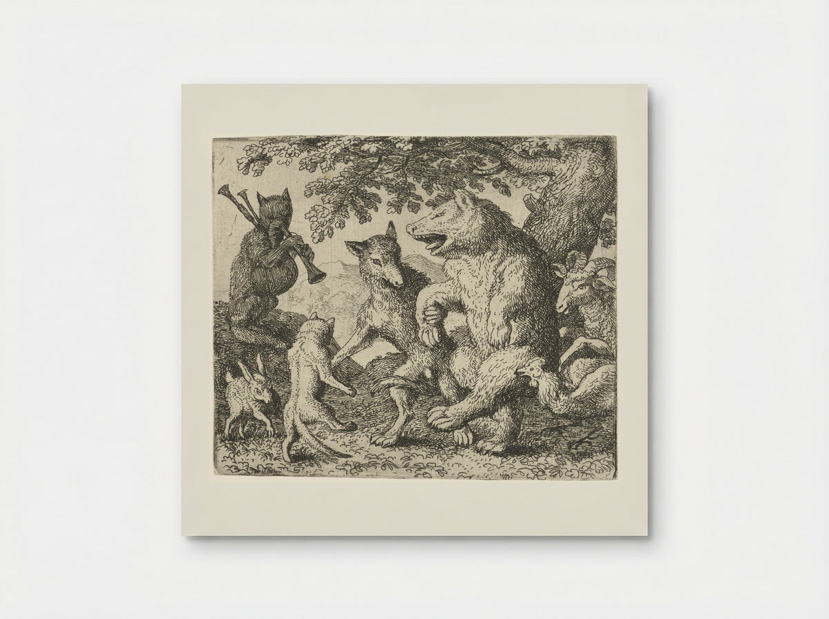 Isengrijn the Wolf and Bruin the Bear Celebrating - Allaert van Everdingen - Poster