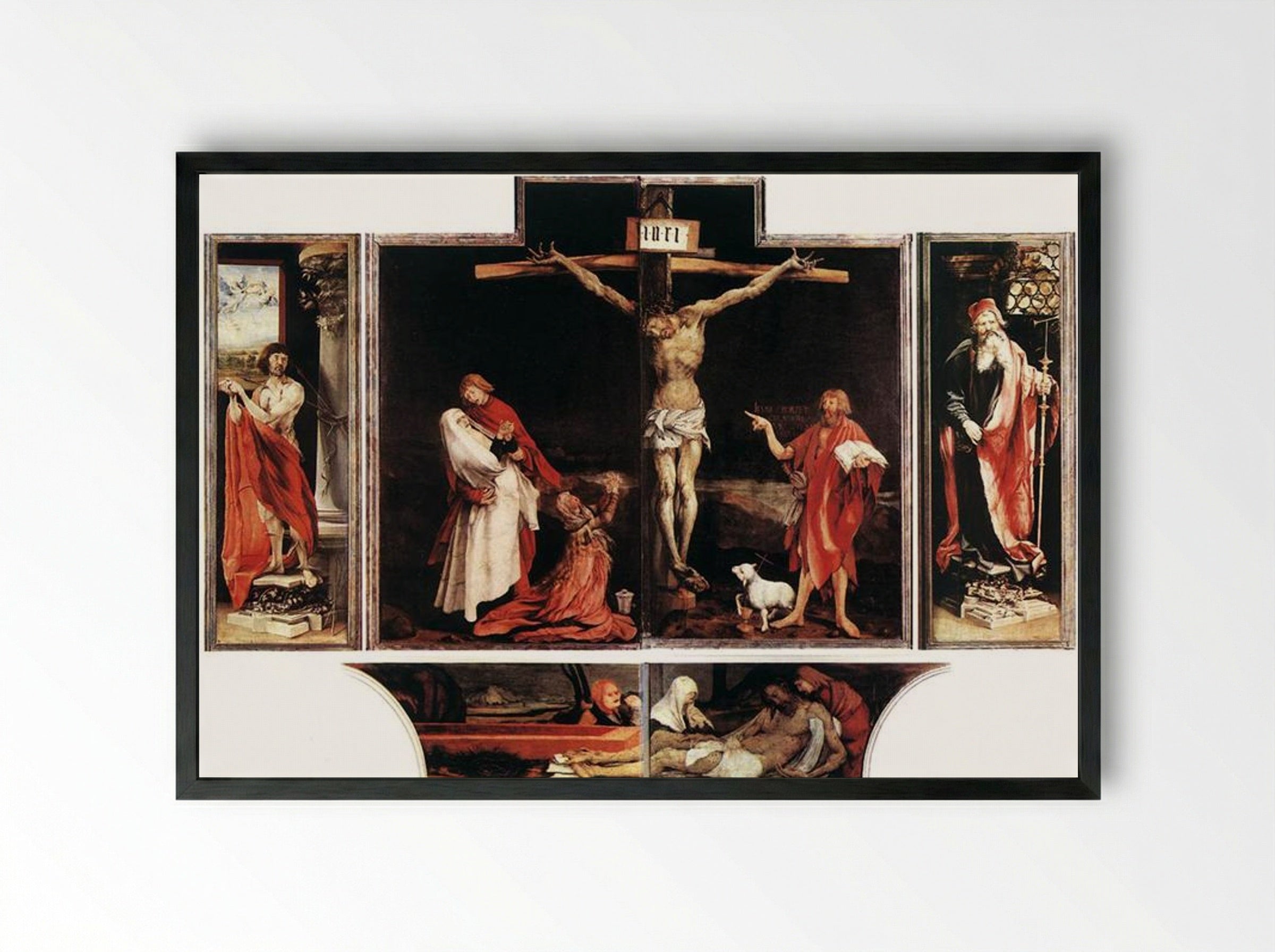 Isenheim Altarpiece (First View) - Matthias Grünewald - Framed Print Black