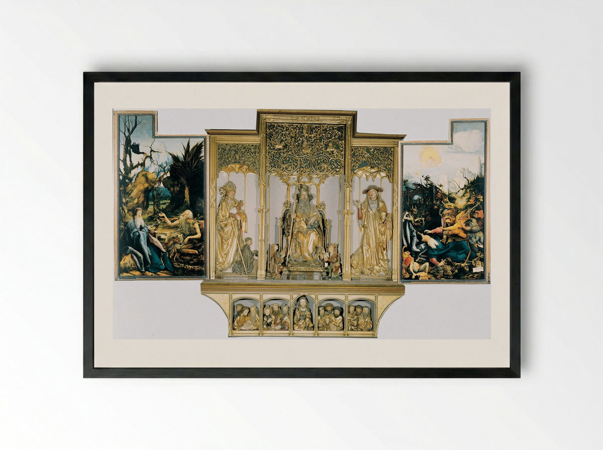 Isenheim Altarpiece (Second View) - Matthias Grünewald - Framed Print Black