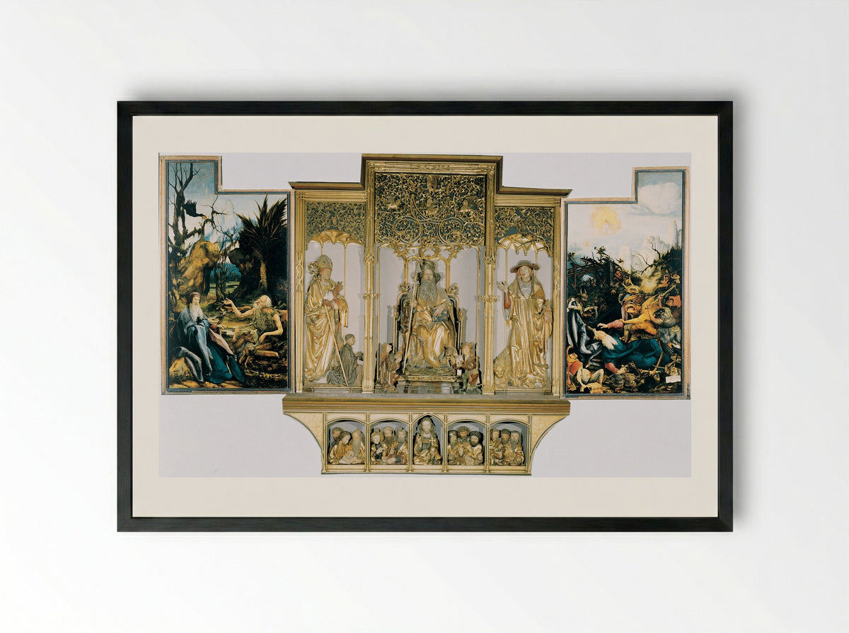 Isenheim Altarpiece (Second View) - Matthias Grünewald - Framed Print Black