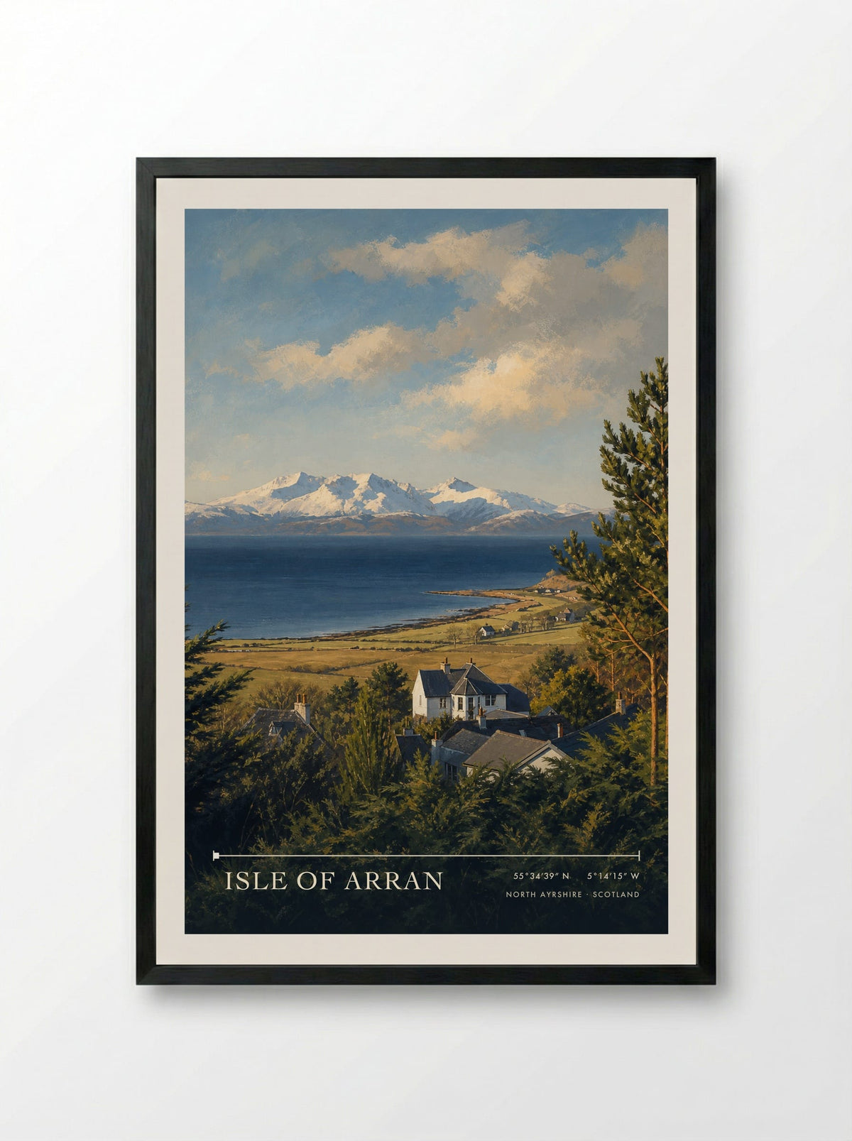 Isle of Arran North Ayrshire Scotland Travel Poster - Framed Print Black
