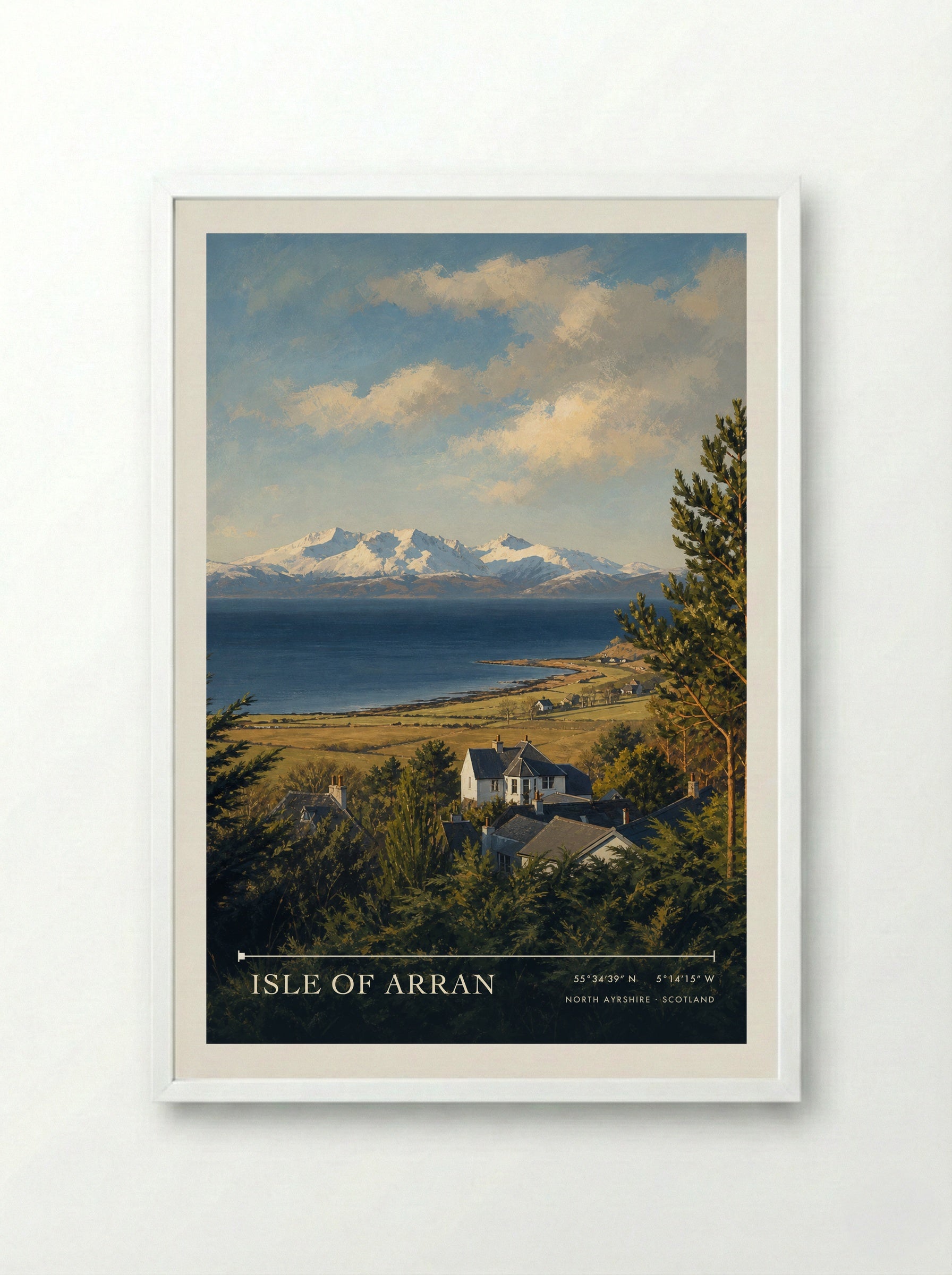 Isle of Arran North Ayrshire Scotland Travel Poster - Framed Print White