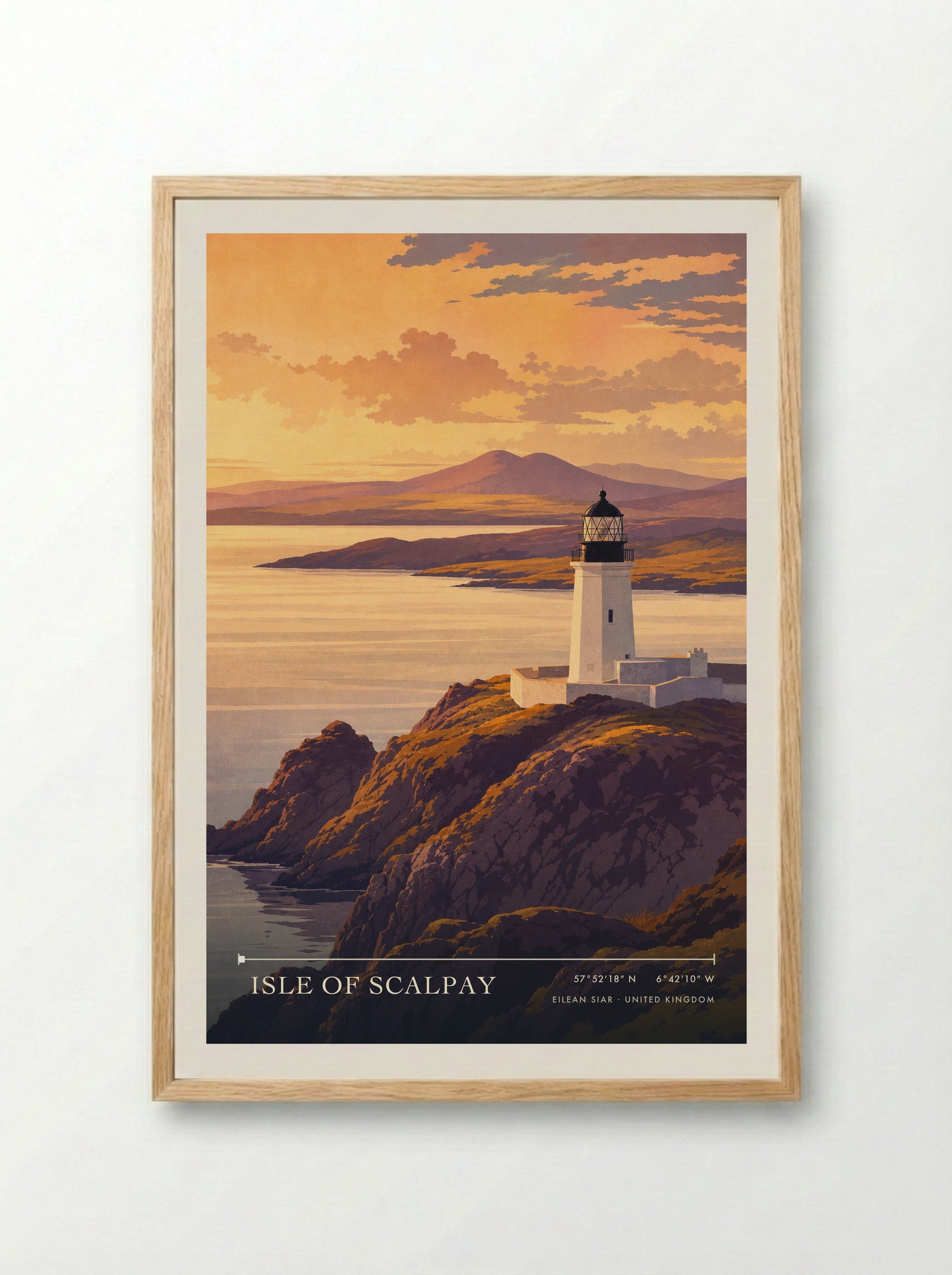 Isle of Scalpay Eilean Siar United Kingdom Travel Poster - Framed Print Wood