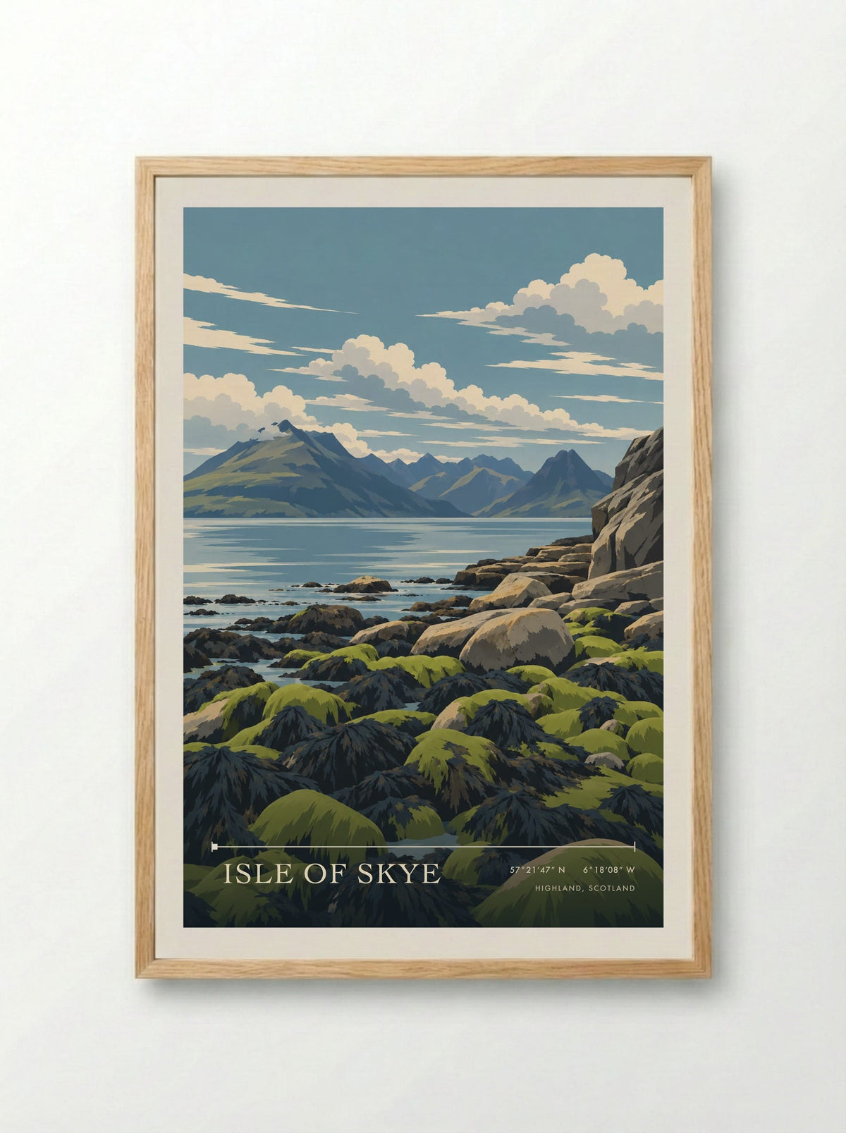 Isle of Skye, Highland, Scotland | Travel Poster - Framed Print Wood