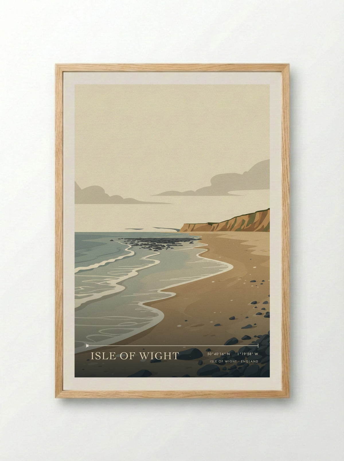 Isle of Wight England Travel Poster - Framed Print Wood