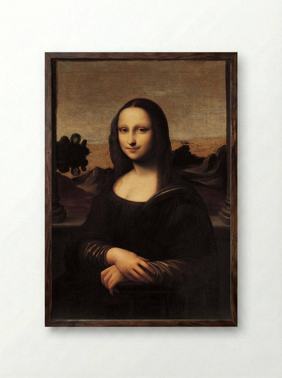 Isleworth Mona Lisa - Leonardo da Vinci - Framed Print Dark Wood