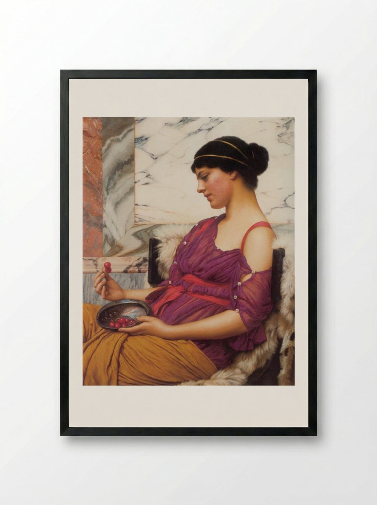 Ismenia - John William Godward - Framed Print Black