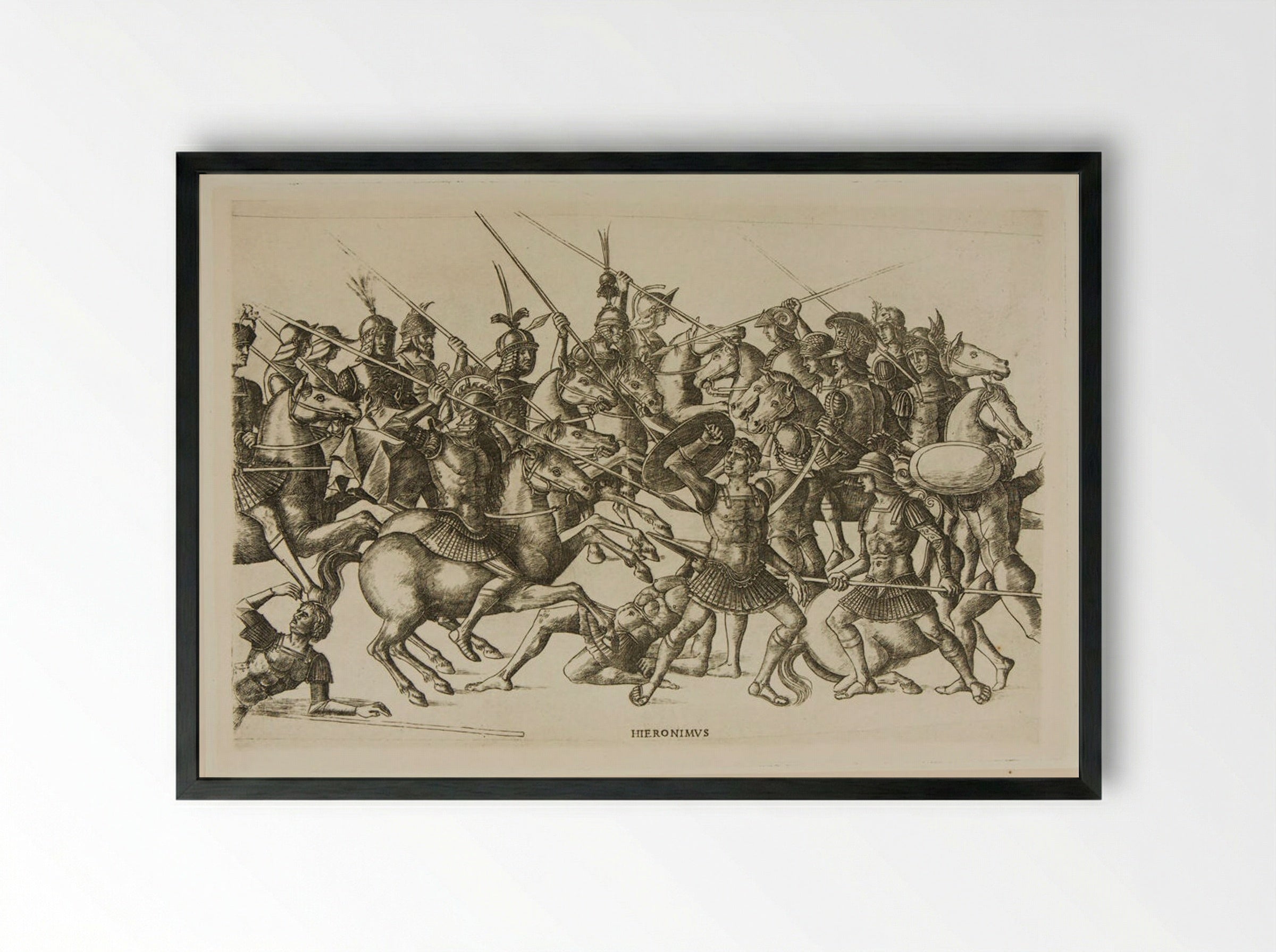 Israel and the Amalekites: the Battle - Girolamo Mocetto - Framed Print Black