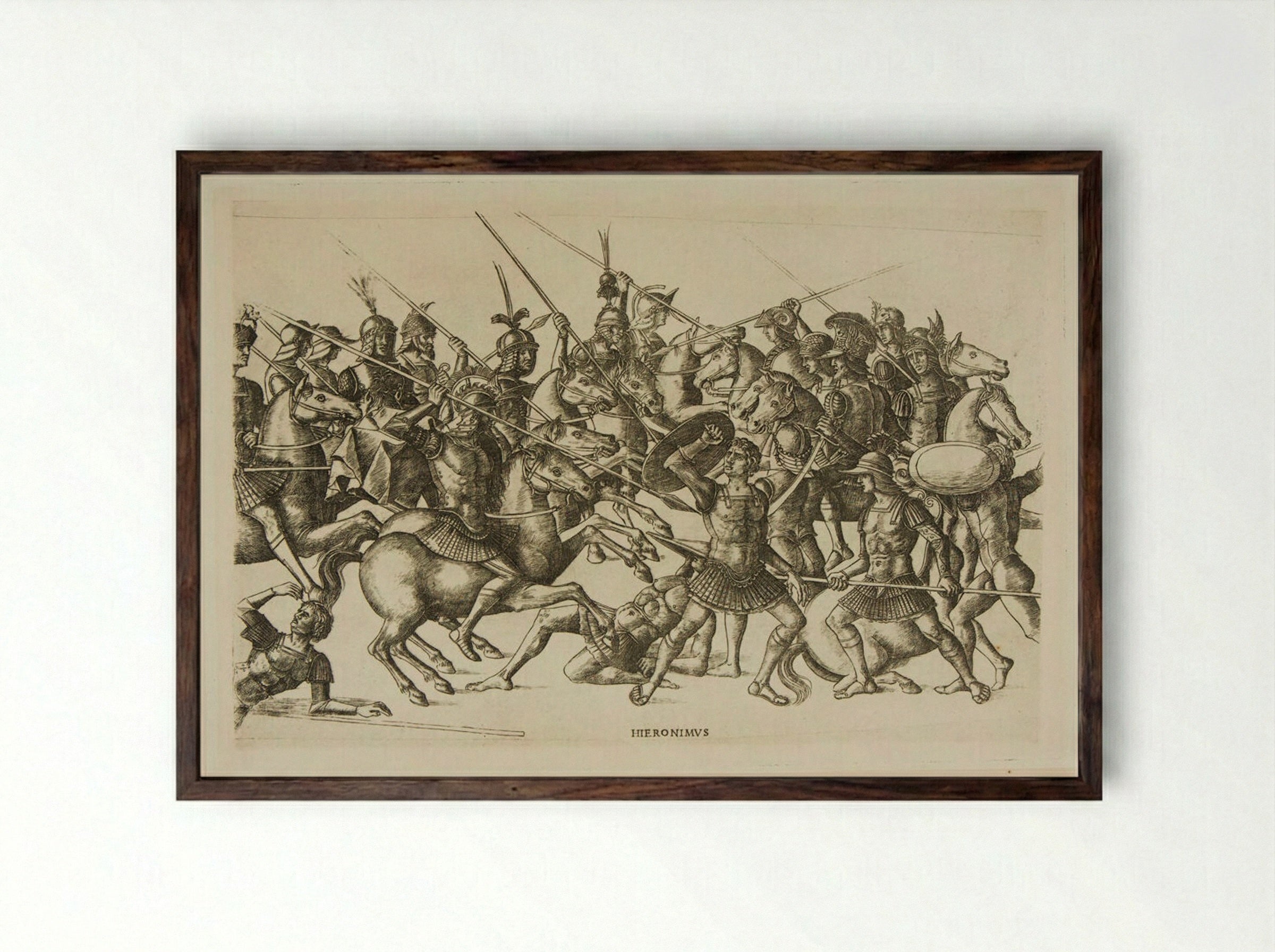 Israel and the Amalekites: the Battle - Girolamo Mocetto - Framed Print Dark Wood