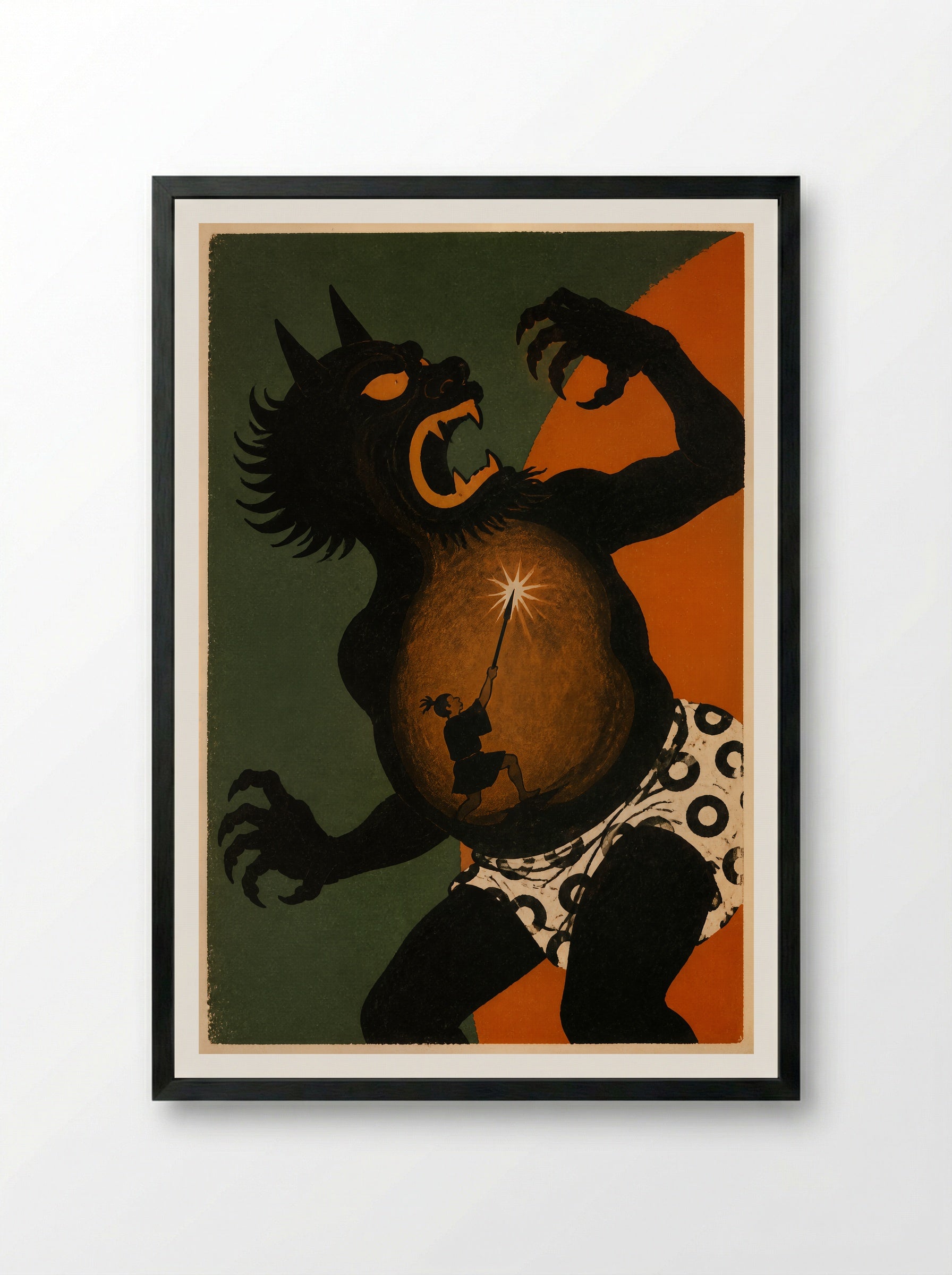 Issun-boshi and the Oni: Inside the Oni - Framed Print Black
