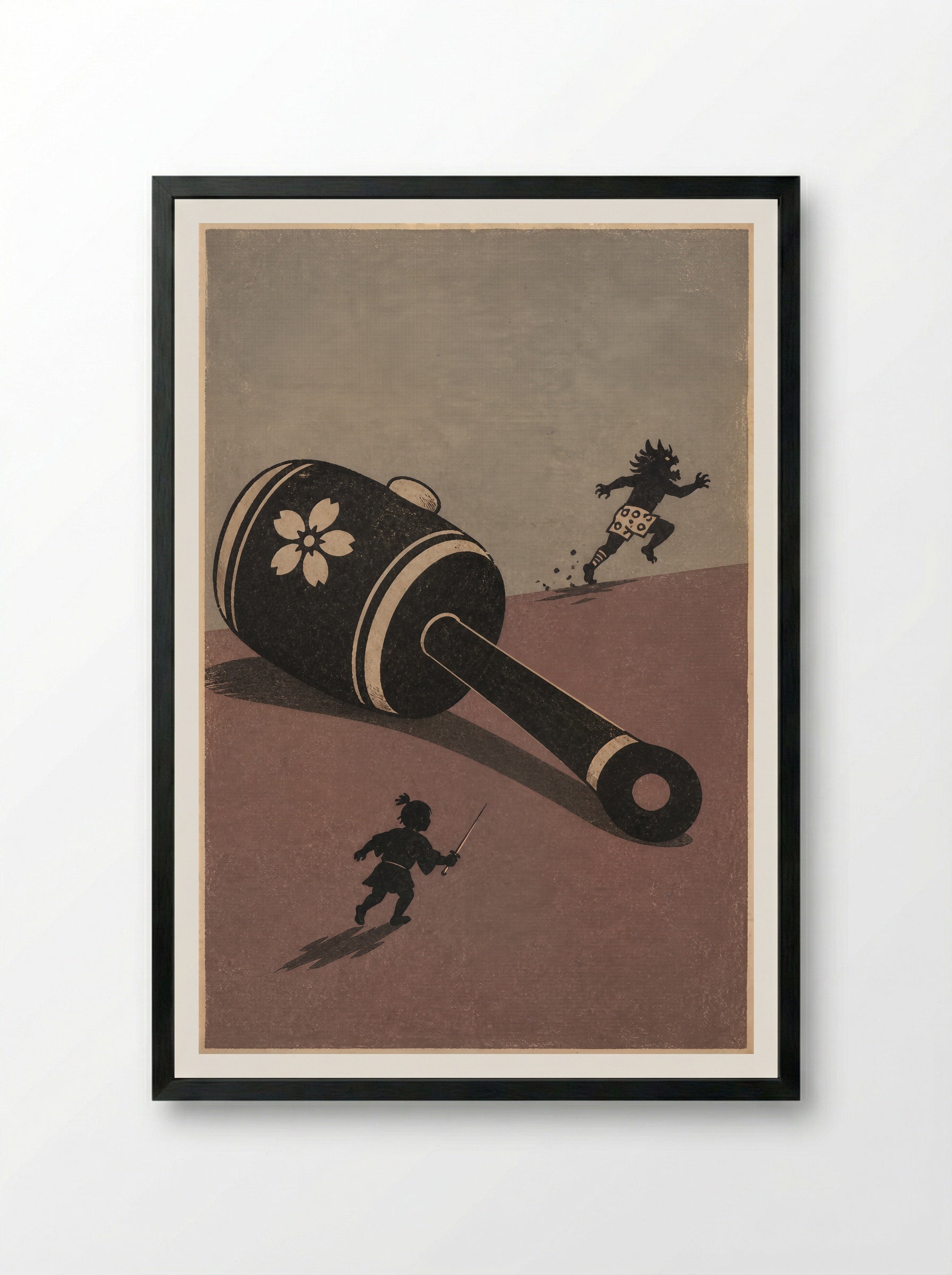 Issun-boshi and the Oni: The Magic Mallet - Framed Print Black