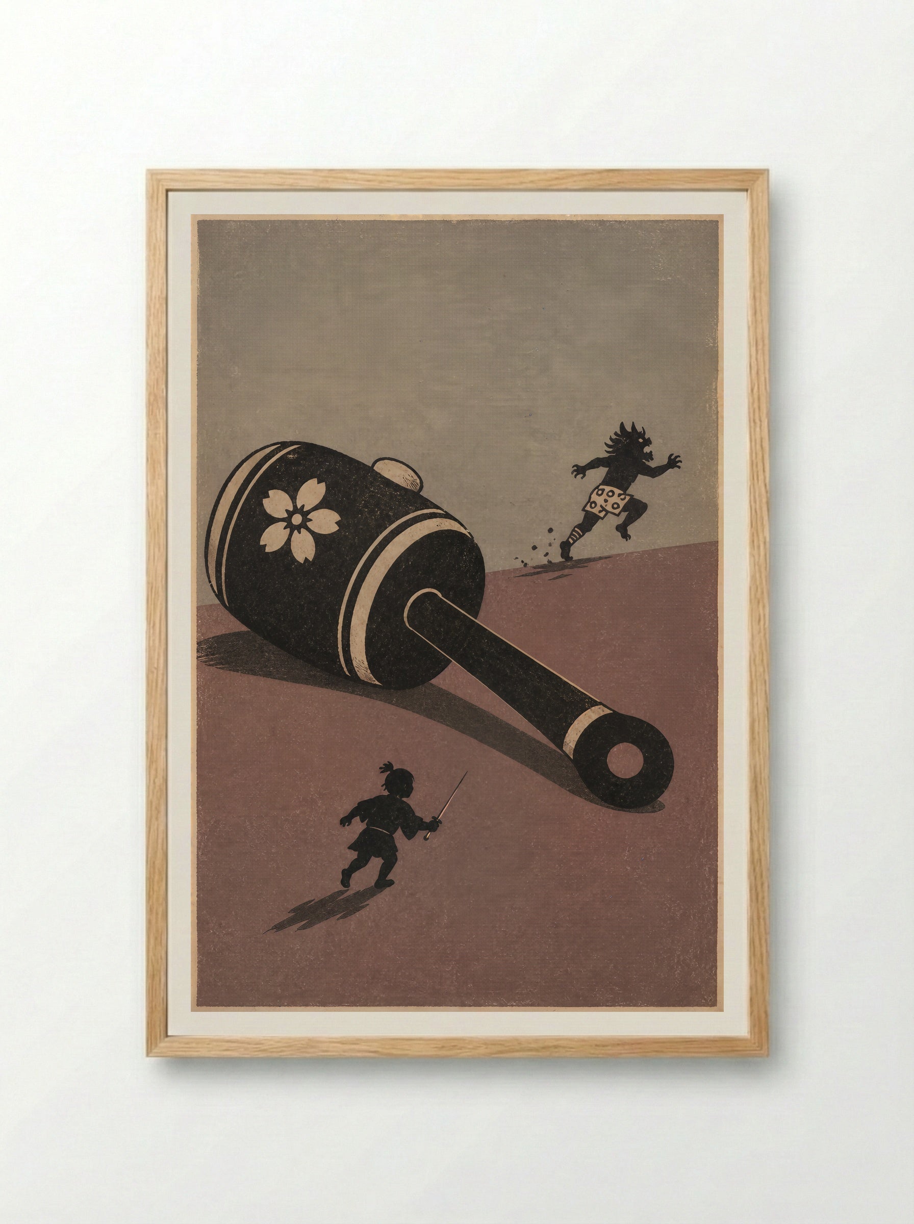 Issun-boshi and the Oni: The Magic Mallet - Framed Print Wood