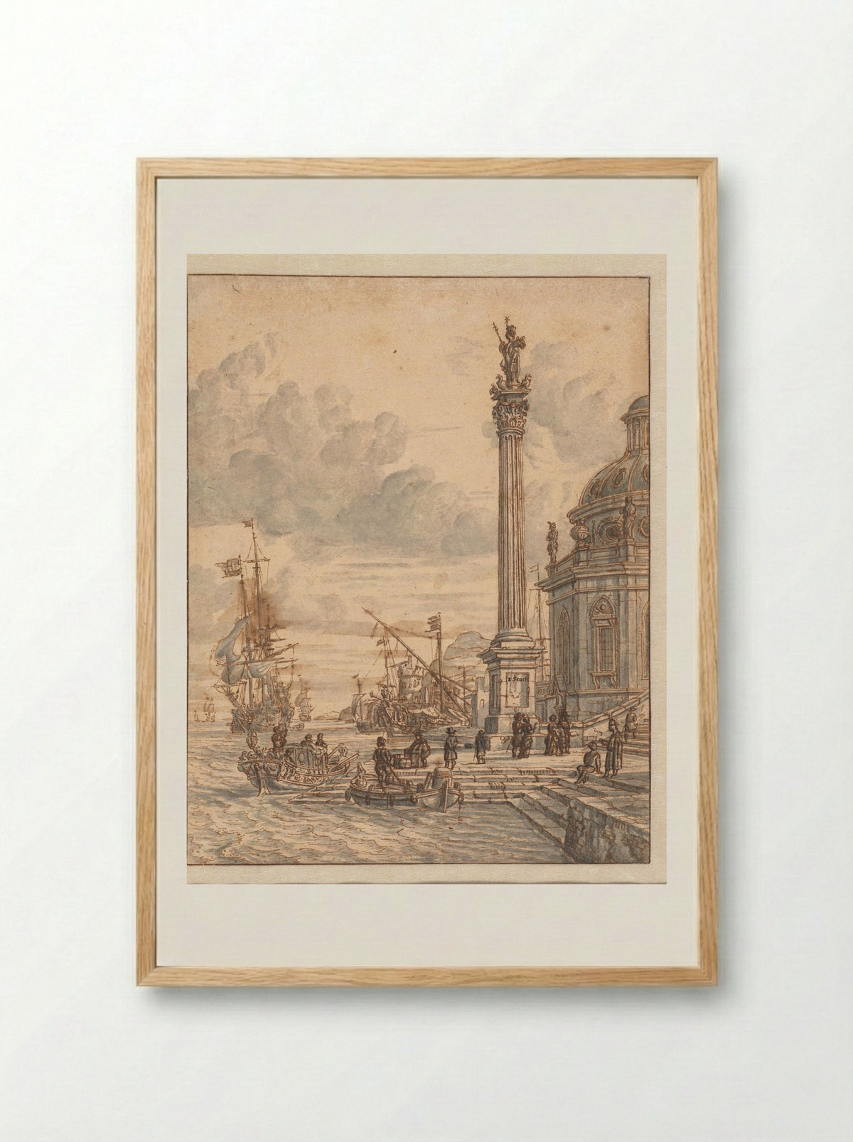 Italiaanse haven - Jacobus Storck - Framed Print Wood