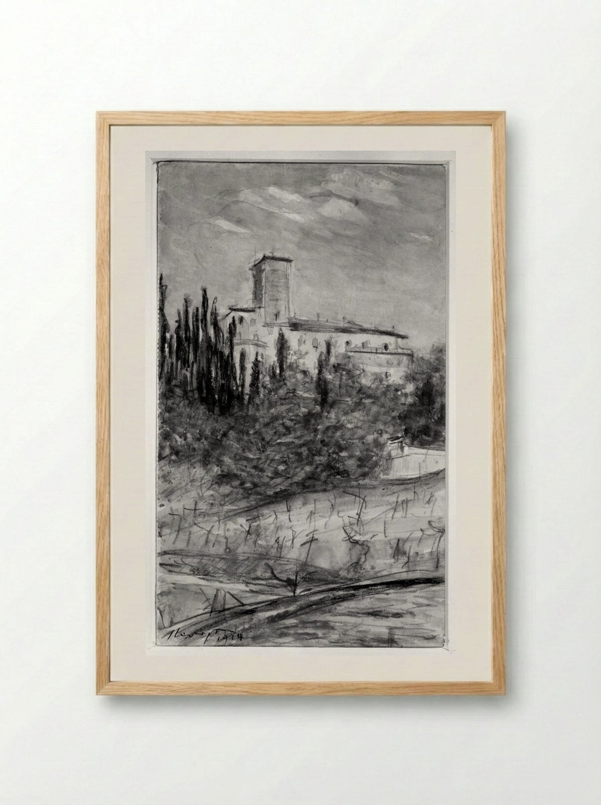 Italian Landscape (Study of a Villa) - Max Slevogt - Framed Print Wood