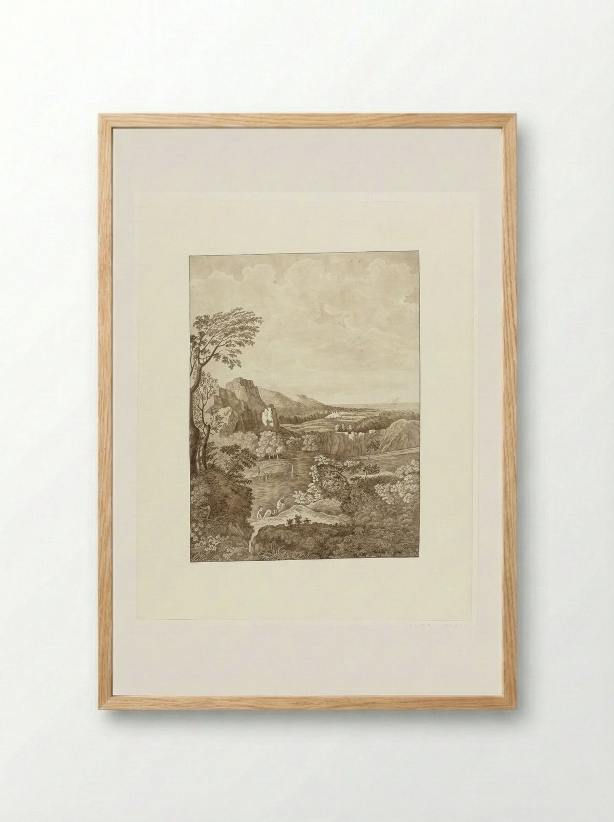 Italian Landscape in the Vicinity of Rome - J. Pallard - Framed Print Wood