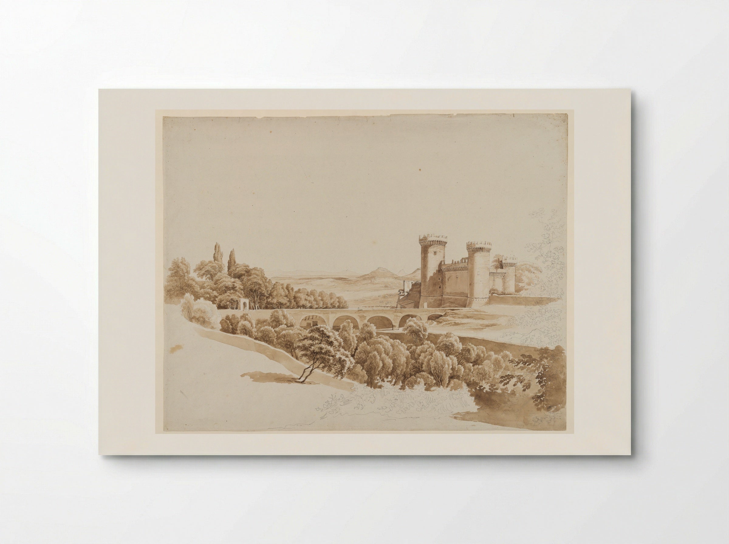 Italian Landscape with a Bridge and a Castle - Hendrik Voogd - Poster