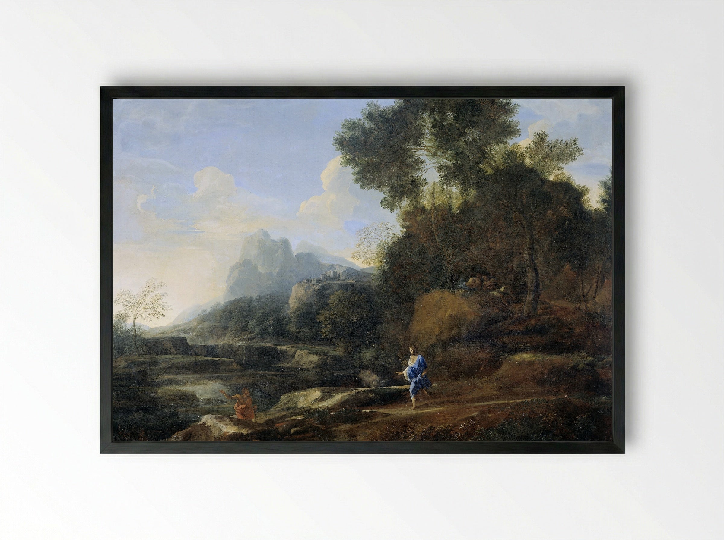 Italian Landscape - Gaspard Dughet - Framed Print Black