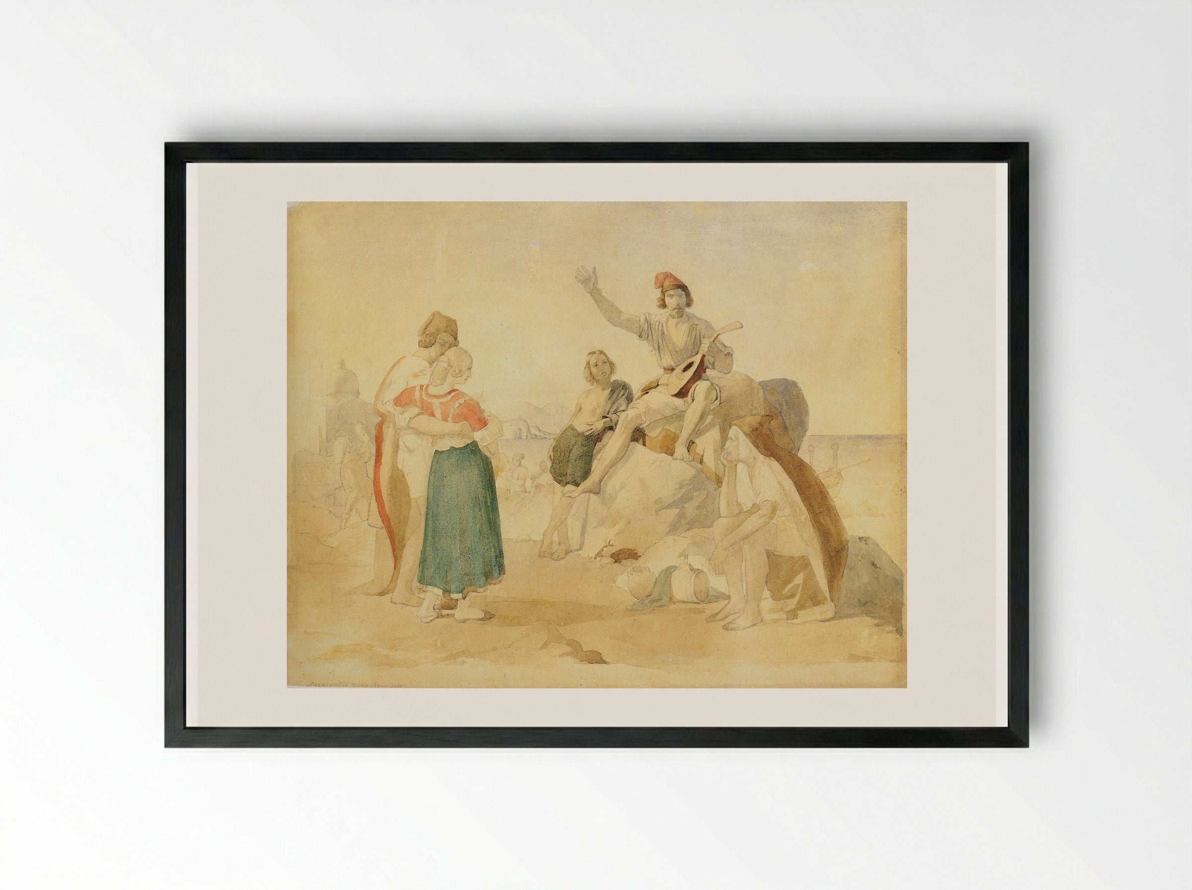 Italian Scene - Alexander Ivanov - Framed Print Black