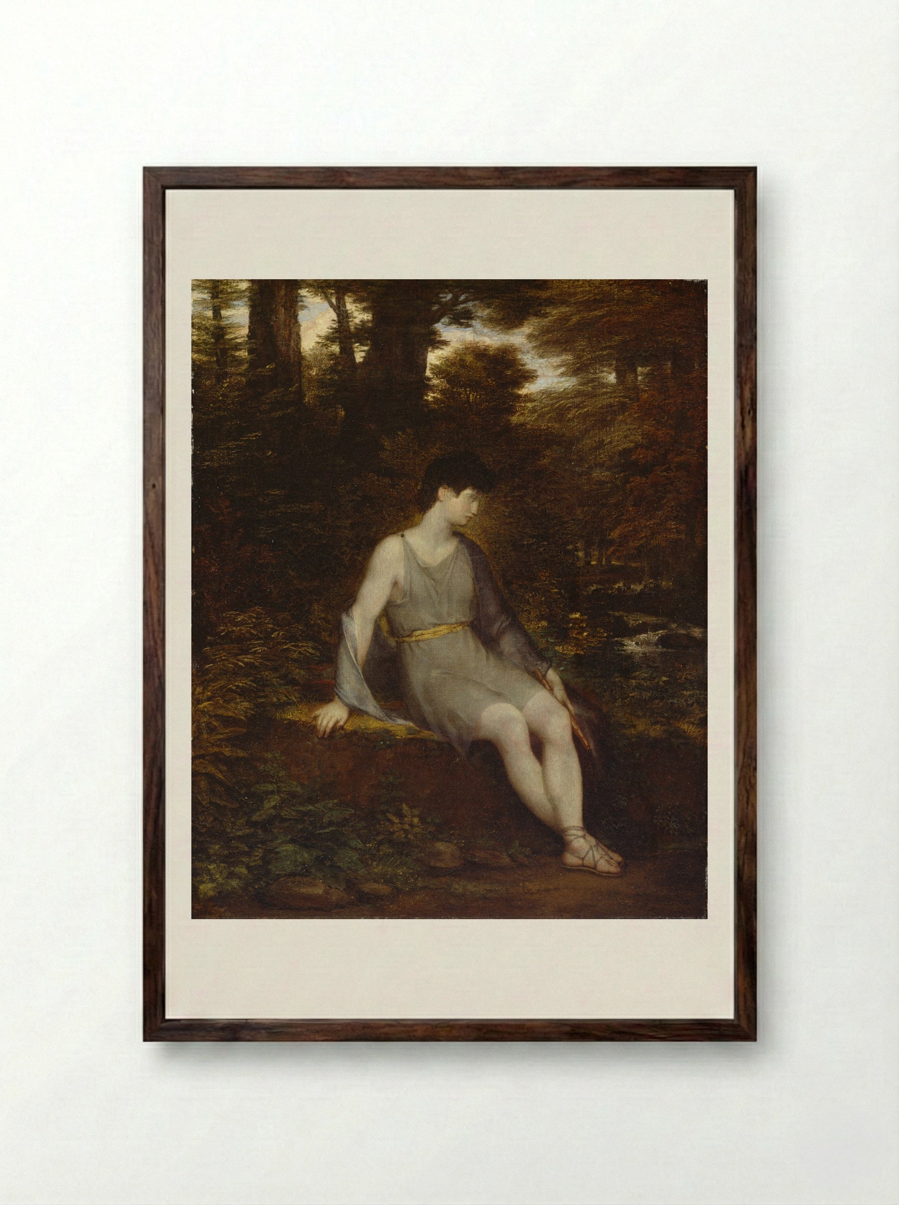 Italian Shepherd Boy - Washington Allston - Framed Print Dark Wood