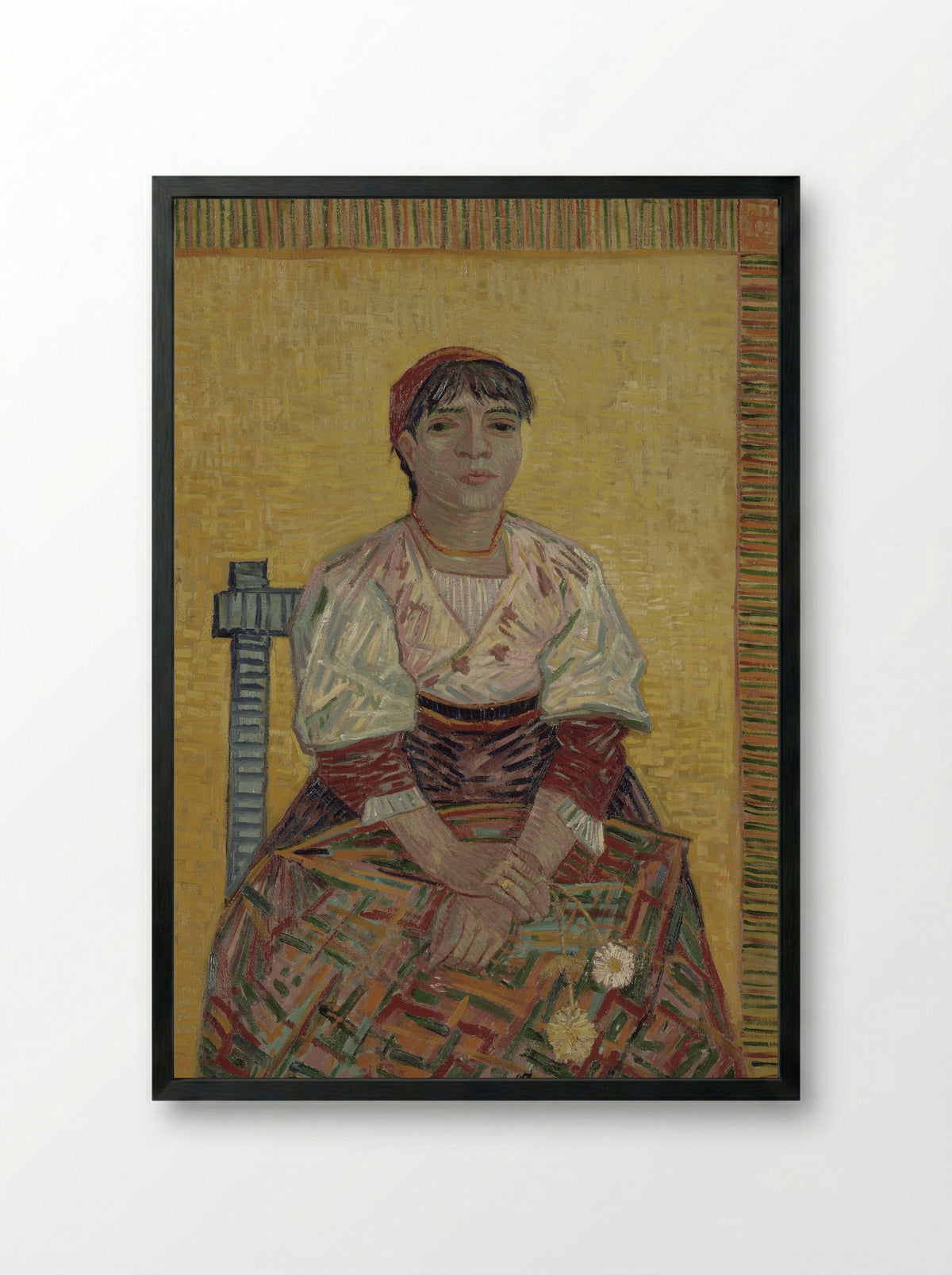 Italian Woman (Agostina Segatori) - Vincent van Gogh - Framed Print Black
