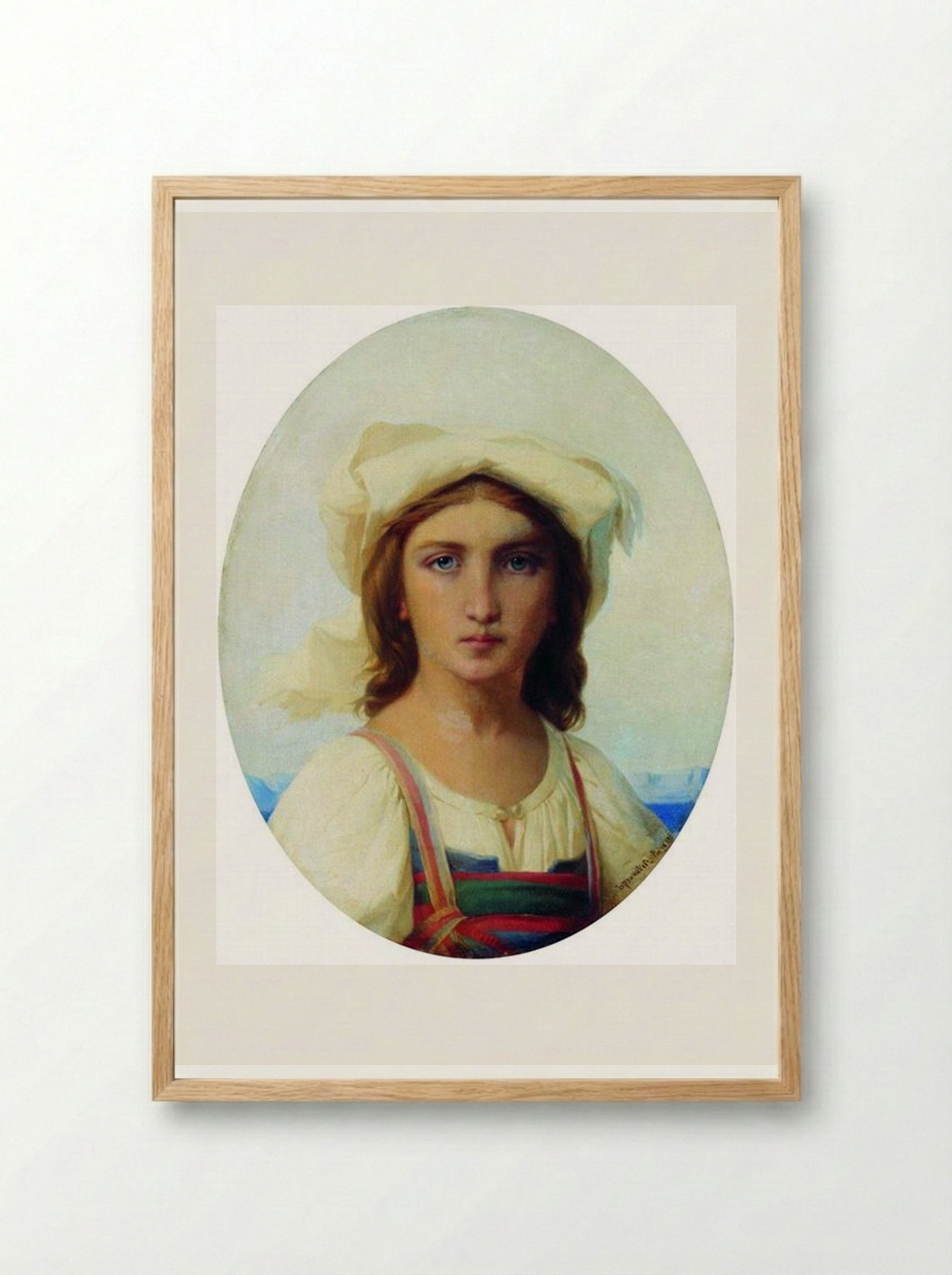 Italian Woman - Fyodor Bronnikov - Framed Print Wood