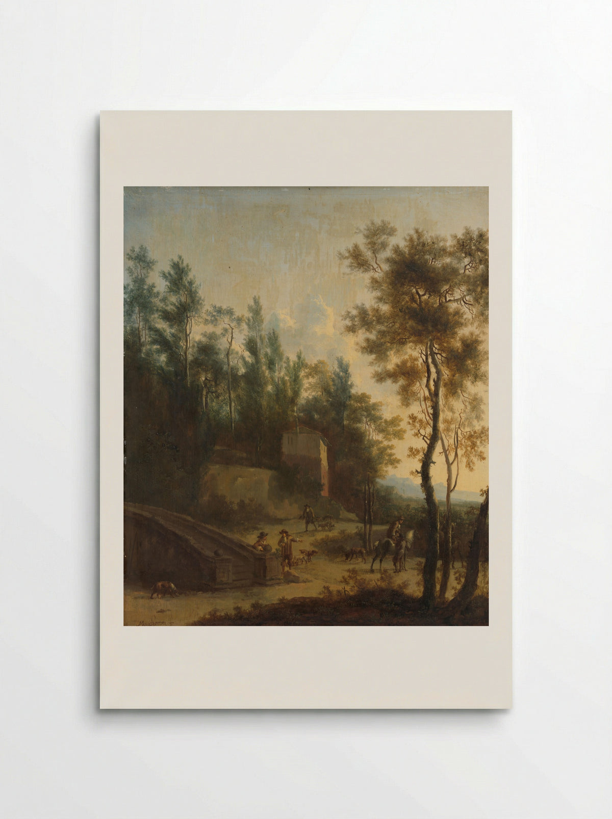 Italianate Landscape with Hunters - Frederik de Moucheron - Poster