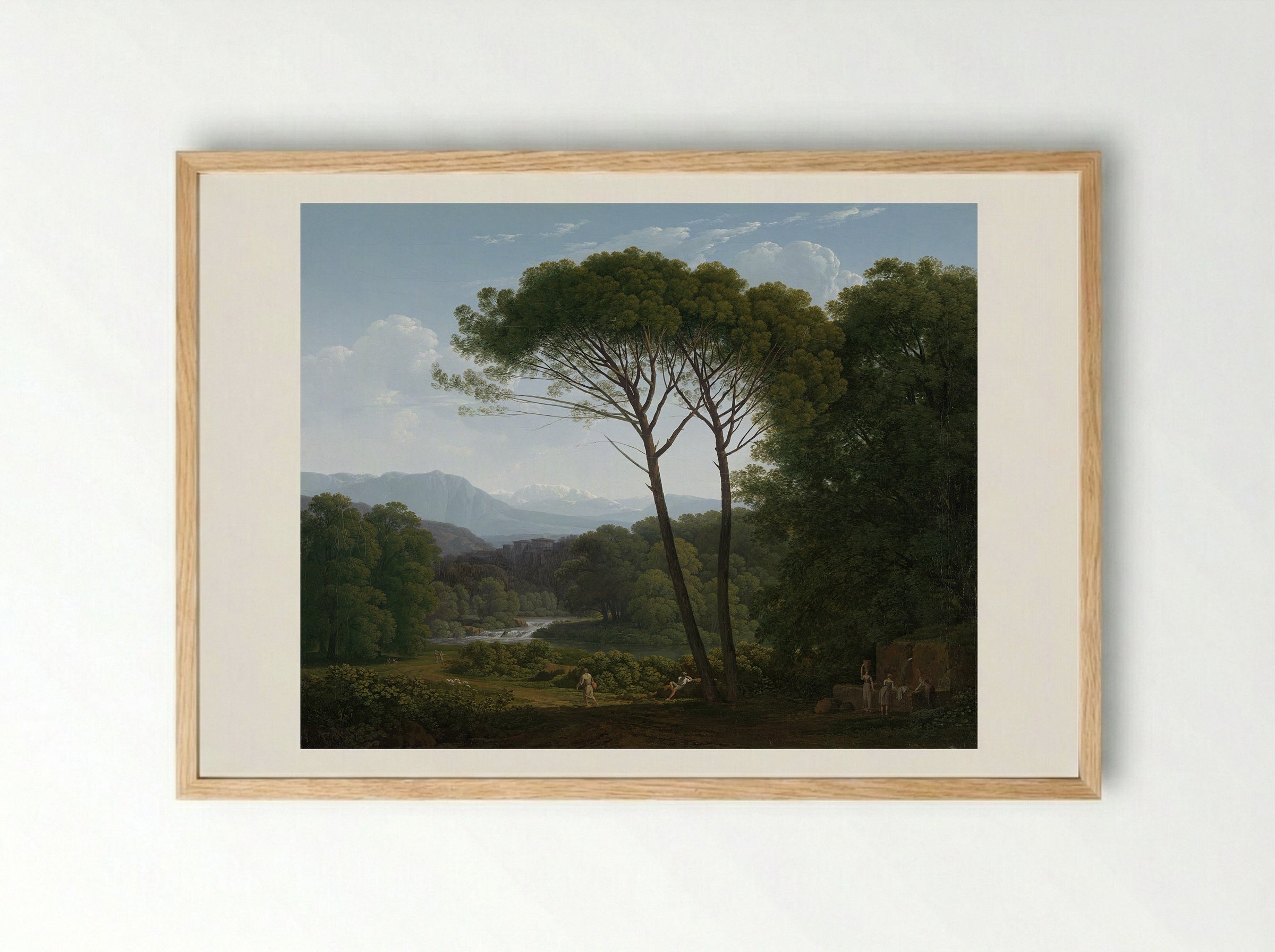 Italianate Landscape with Pines - Hendrik Voogd - Framed Print Wood