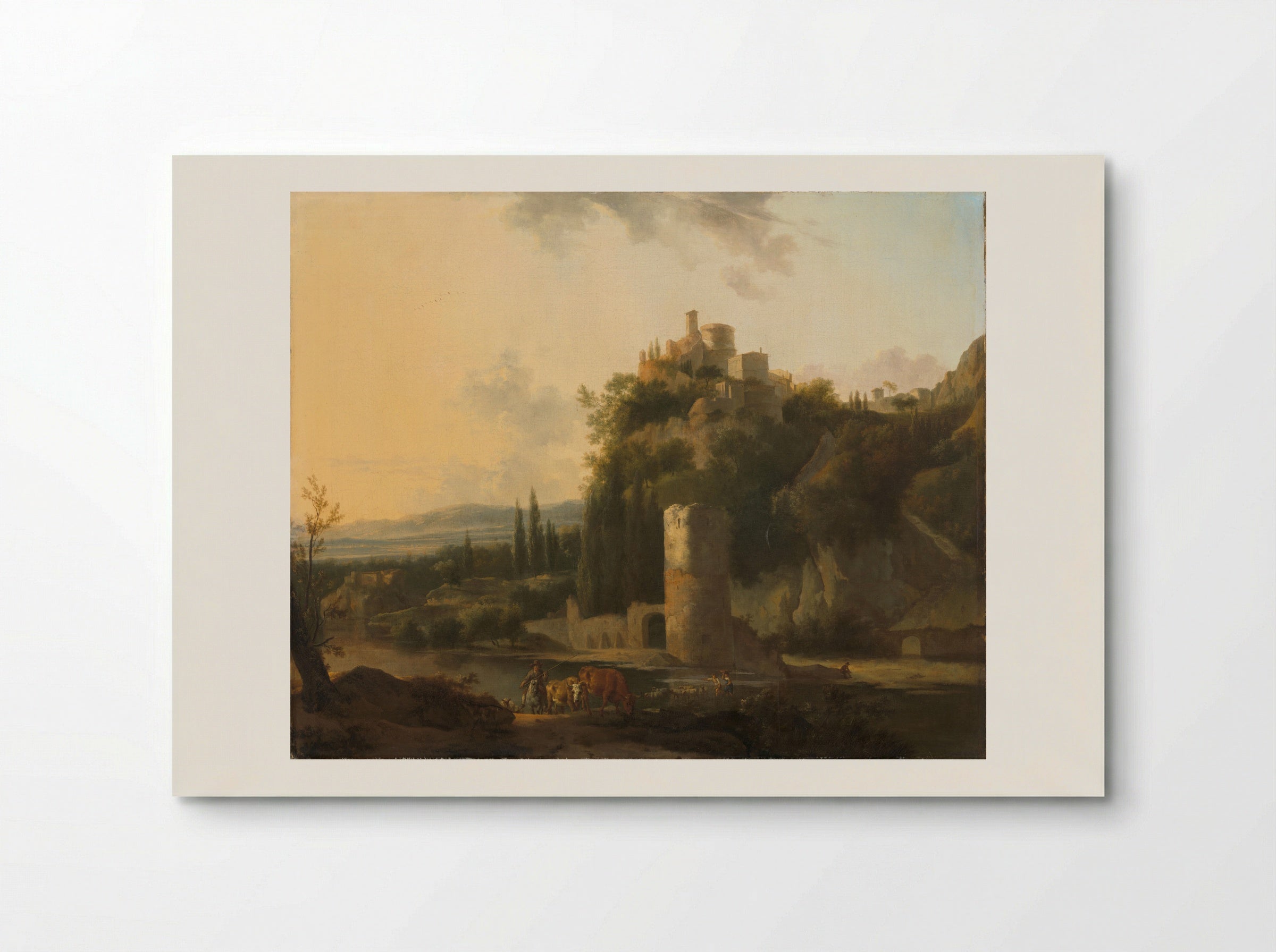 Italianate Landscape with Round Tower - Frederik de Moucheron - Poster