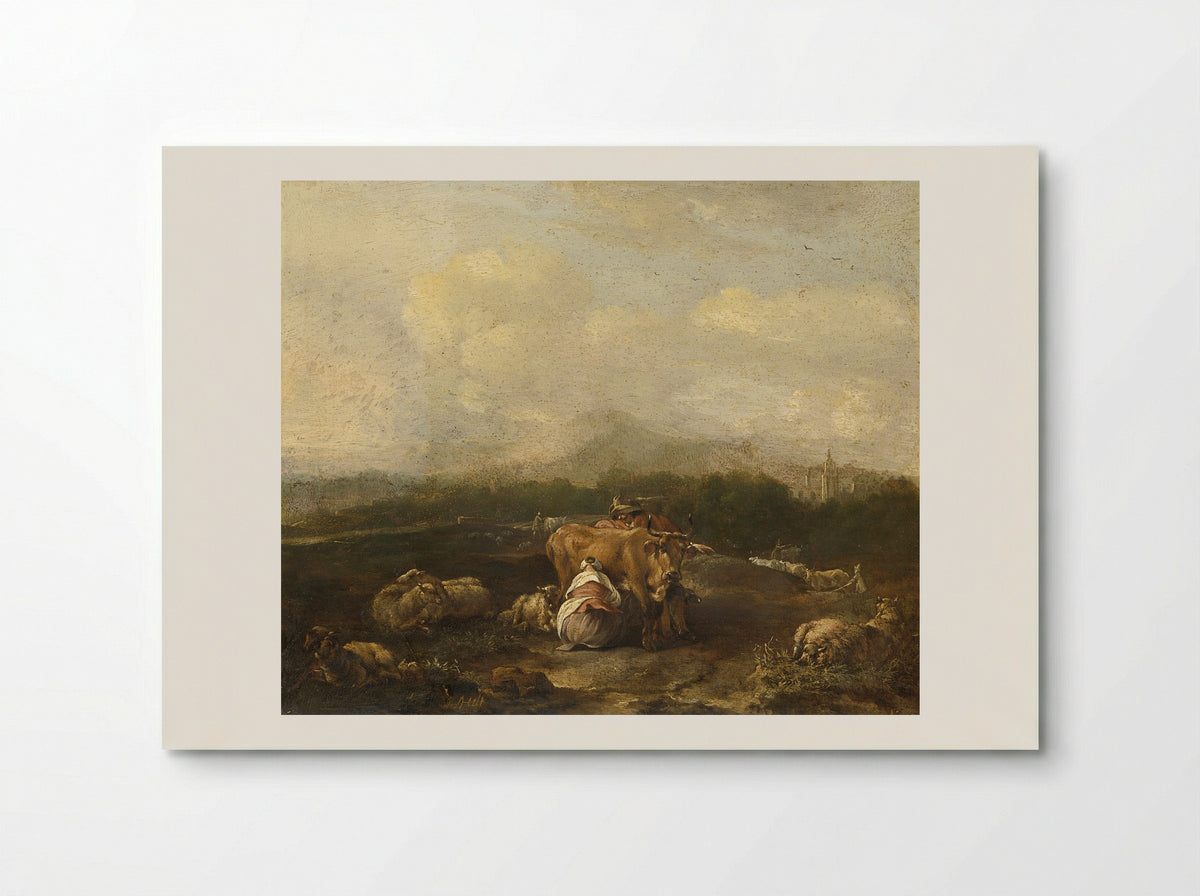 Italianate Scene with Cattle - Nicolaes van Helt Stockade - Poster