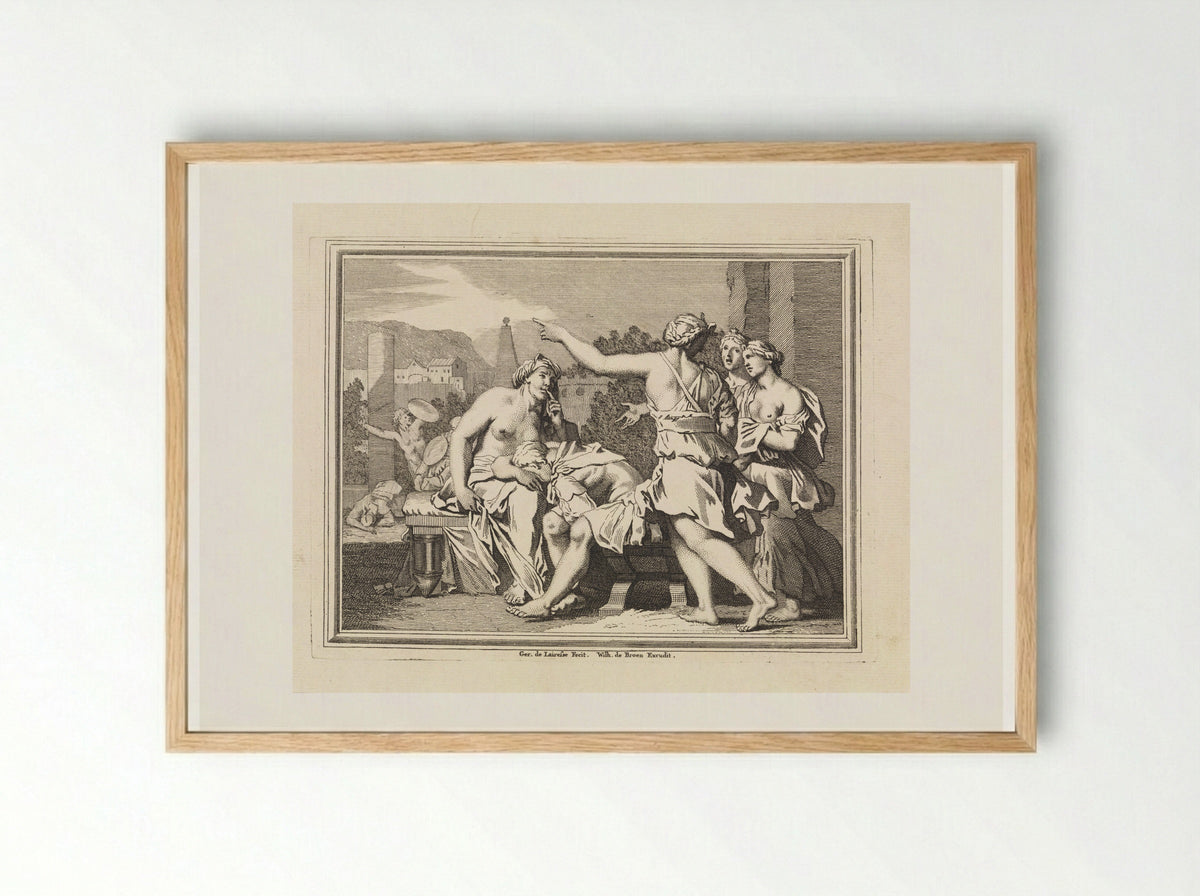 Italianate Scene with Mourning Women - Matthijs Pool - Framed Print Wood