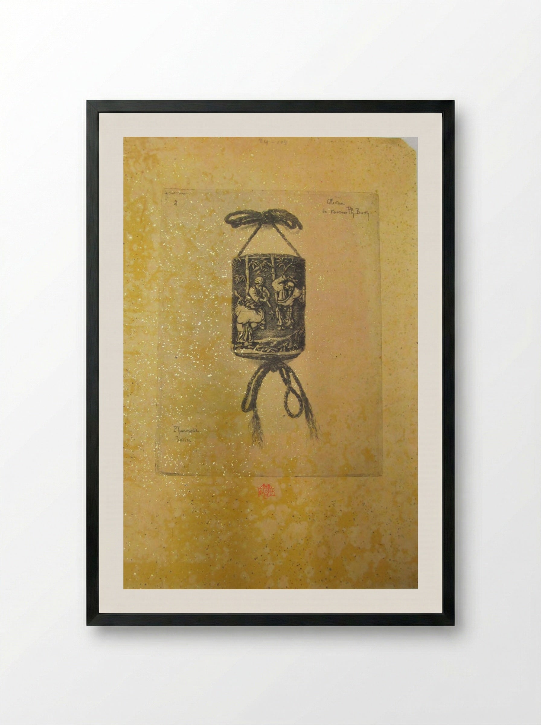 Ivory Netsuke - Félix Hilaire Buhot - Framed Print Black