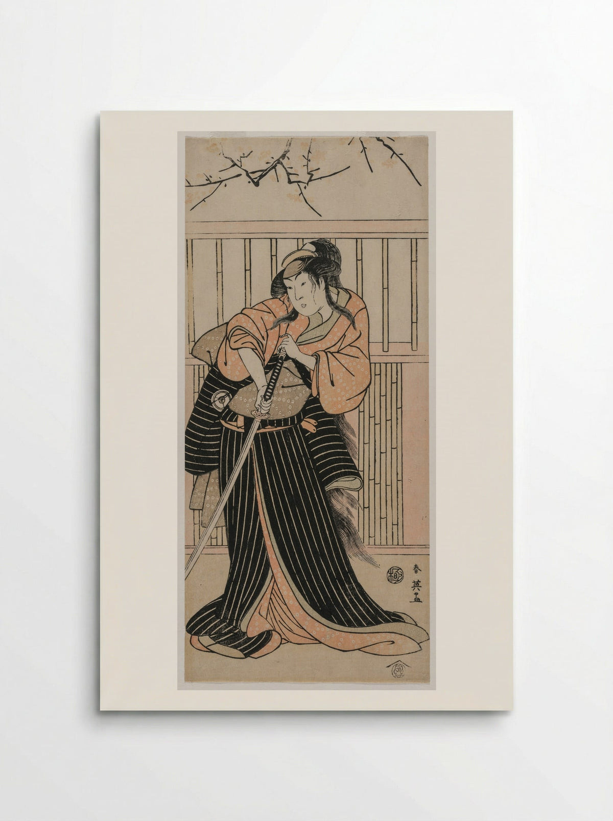 Iwai Hanshirō IV as a Woman with a Sword - Katsukawa Shunei - Poster