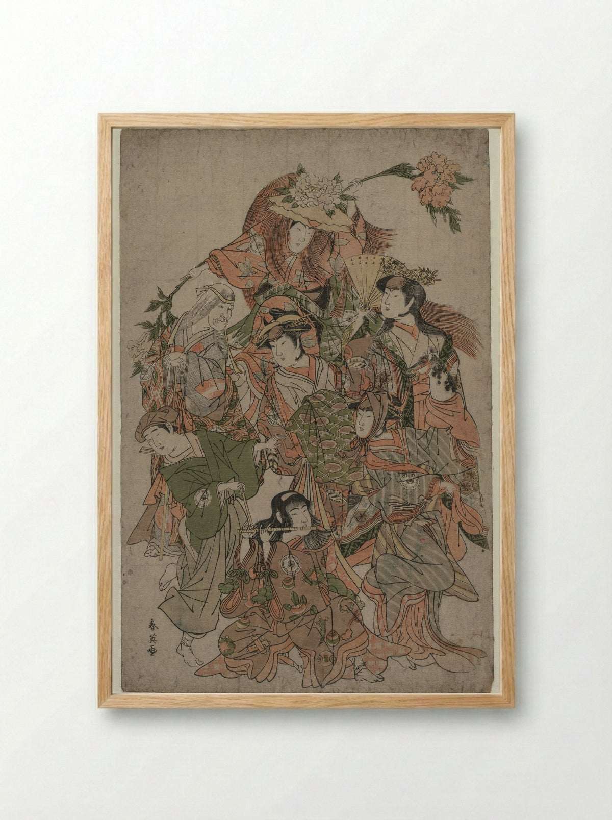 Iwai Hanshiro IV in a Dance of Seven Changes - Katsukawa Shunei - Framed Print Wood