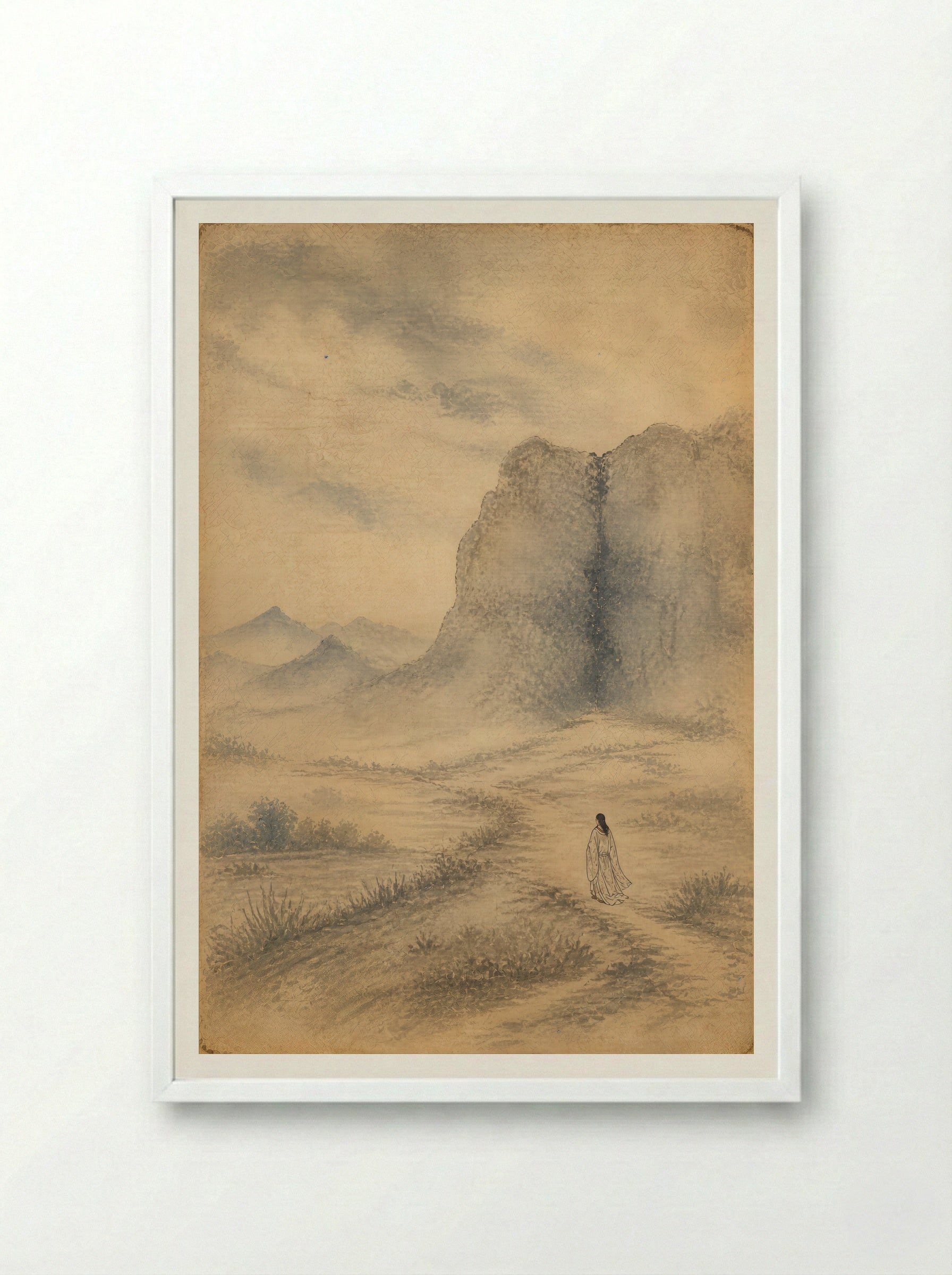 Izanagi at Yomi: After the Sealing - Framed Print White