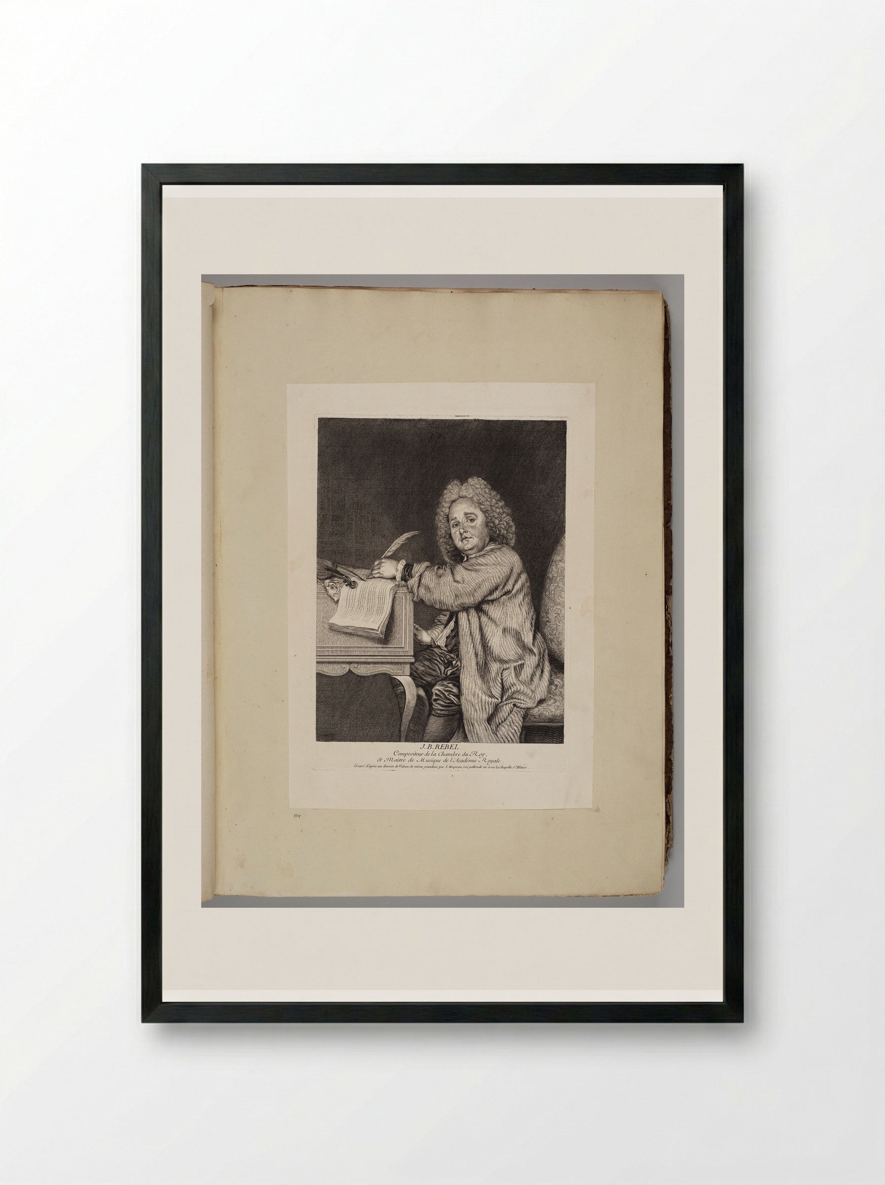 J. B. Rebel, Composer - Jean Moyreau - Framed Print Black