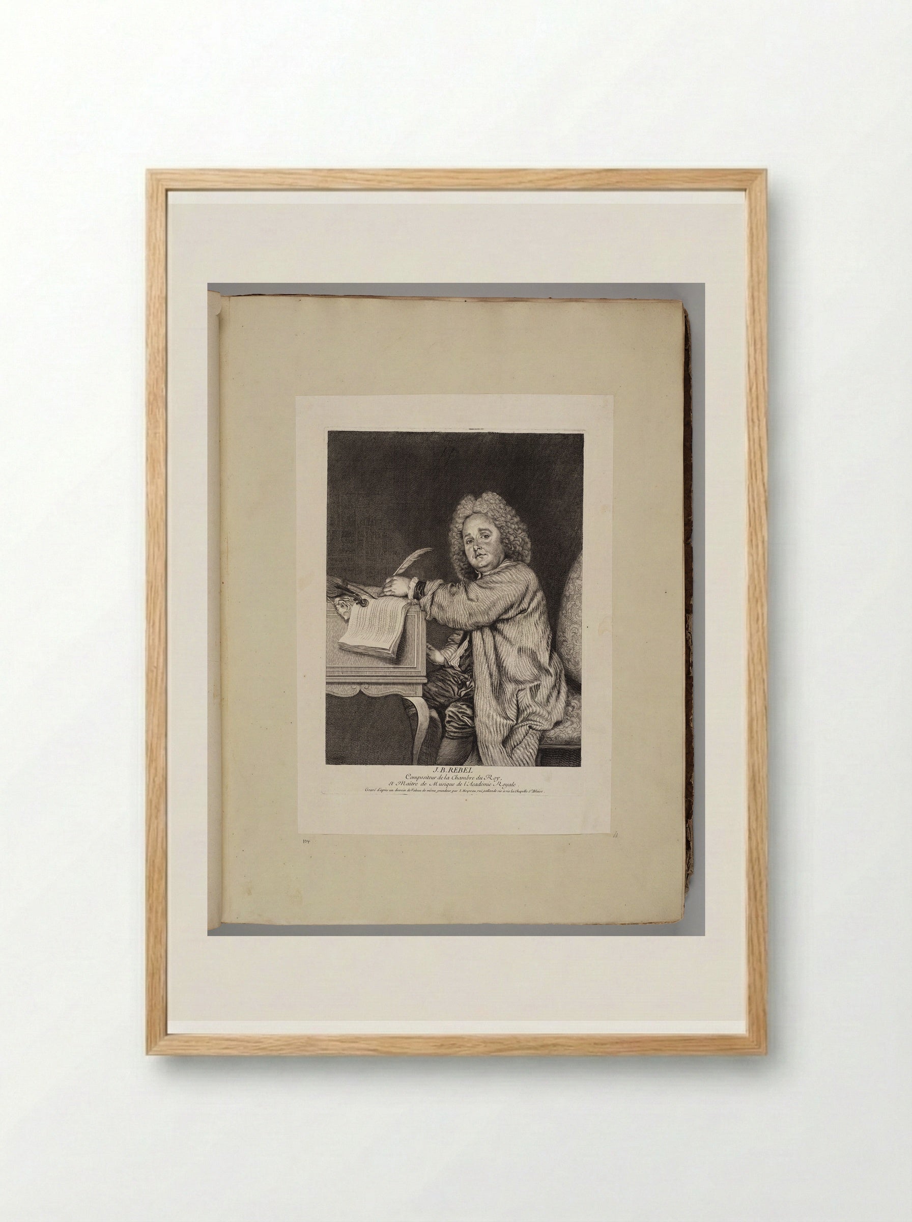 J. B. Rebel, Composer - Jean Moyreau - Framed Print Wood
