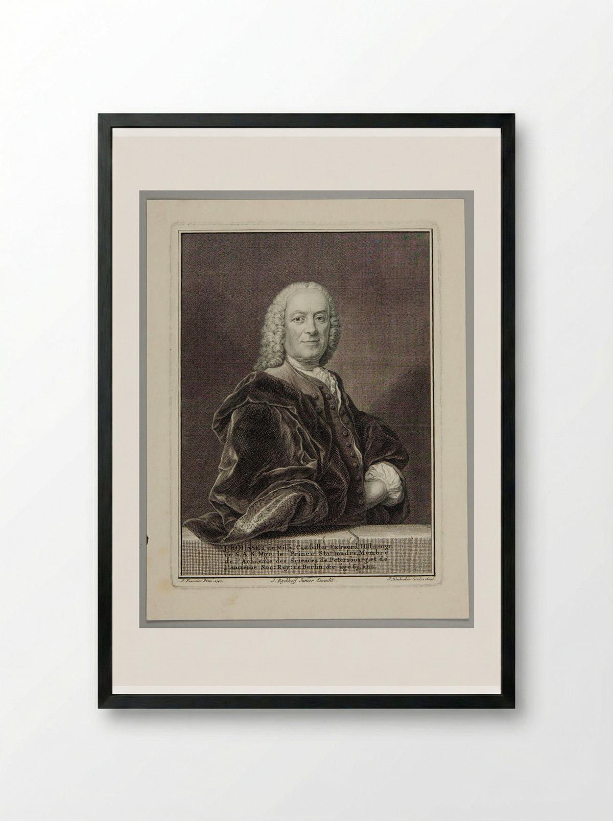 J. Rousset de Missy - Jacobus Houbraken - Framed Print Black