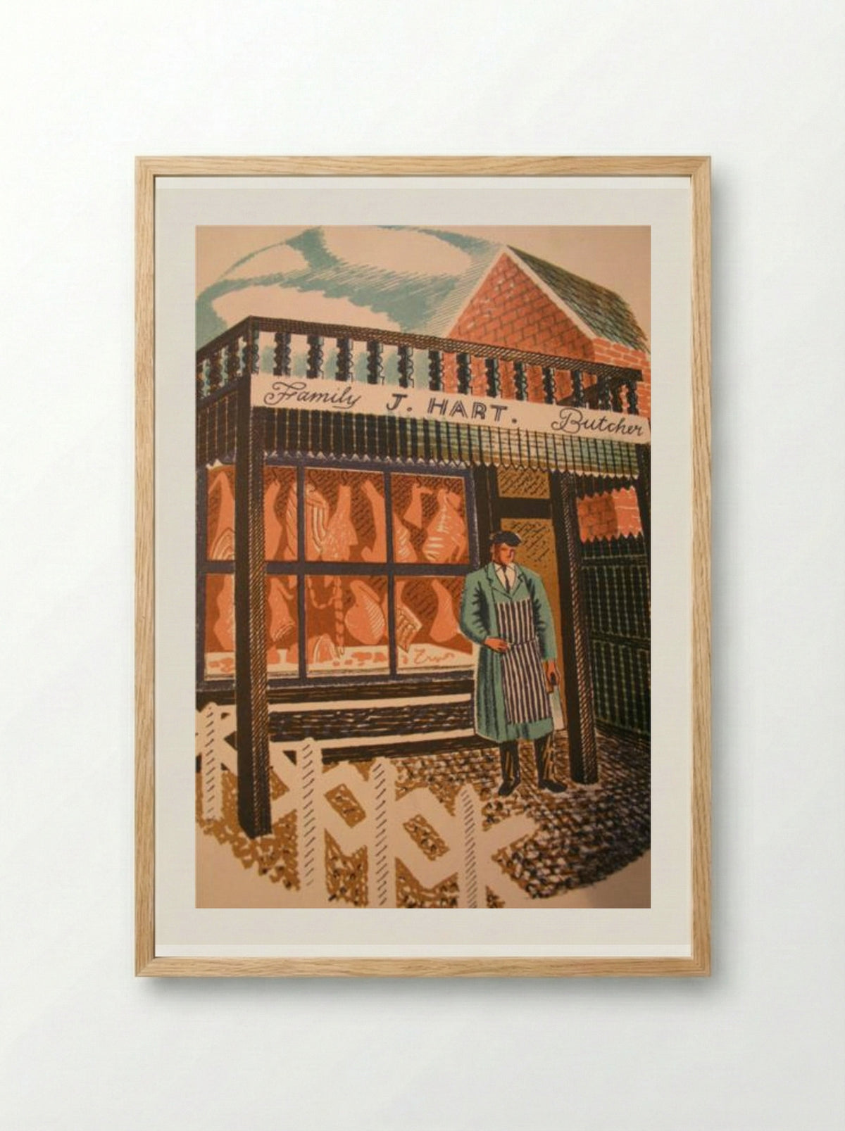 J. Hart, Family Butcher - Eric Ravilious - Framed Print Wood