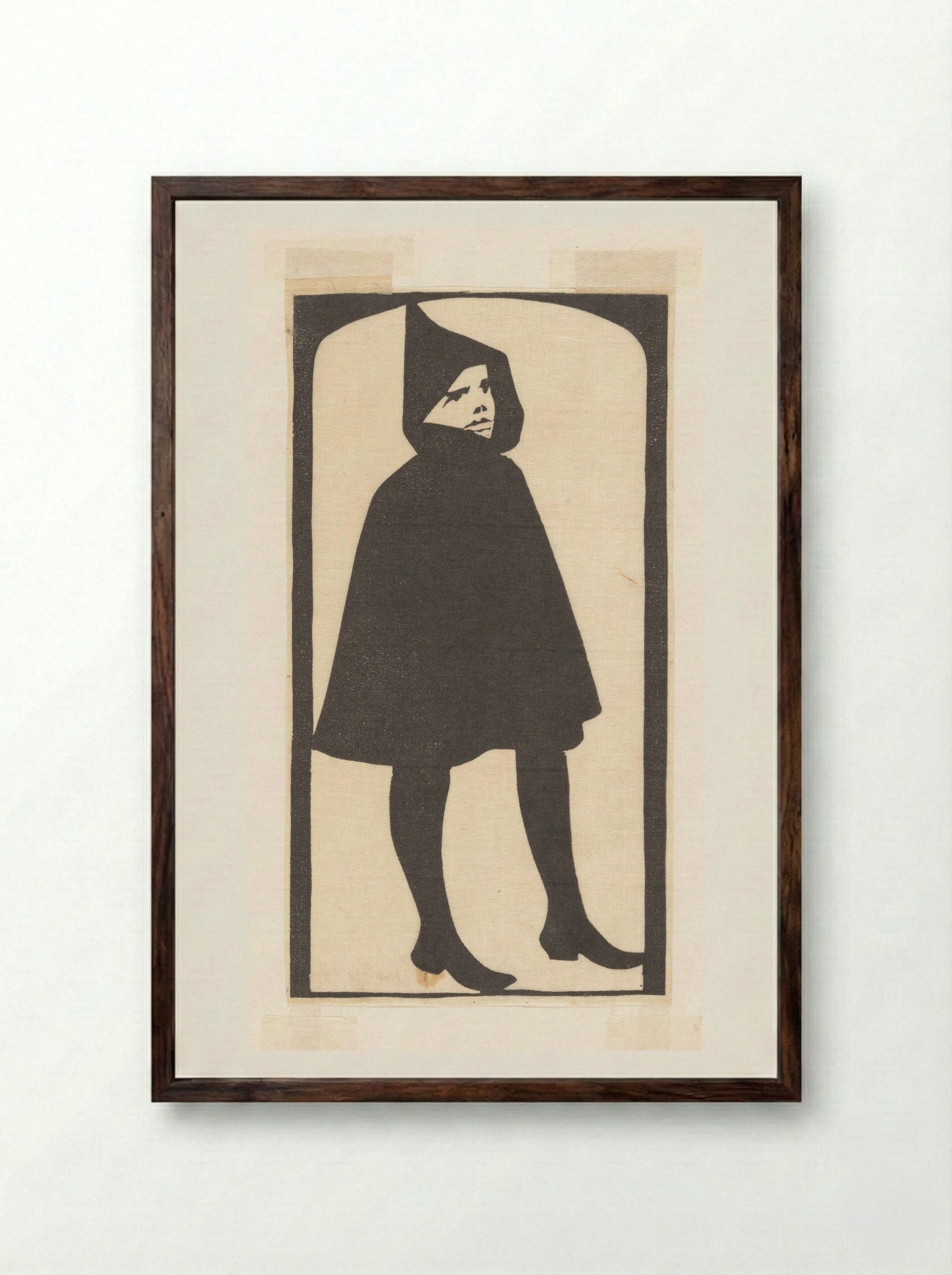 Jaapje met cape - Samuel Jessurun de Mesquita - Framed Print Dark Wood