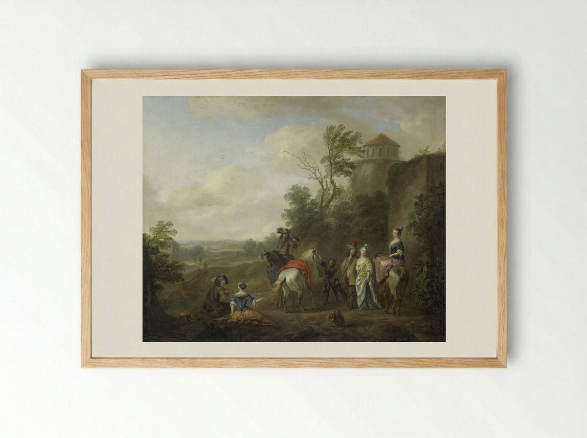 Jachtgezelschap (Hunting Party) - Karel van Falens - Framed Print Wood