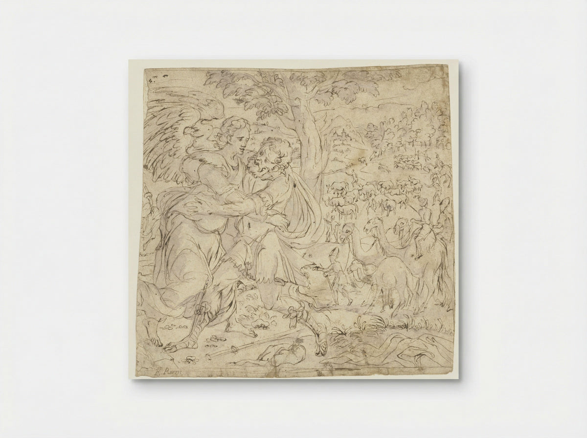 Jacob Wrestling with the Angel - Meester van de Lucas-Maanden - Poster