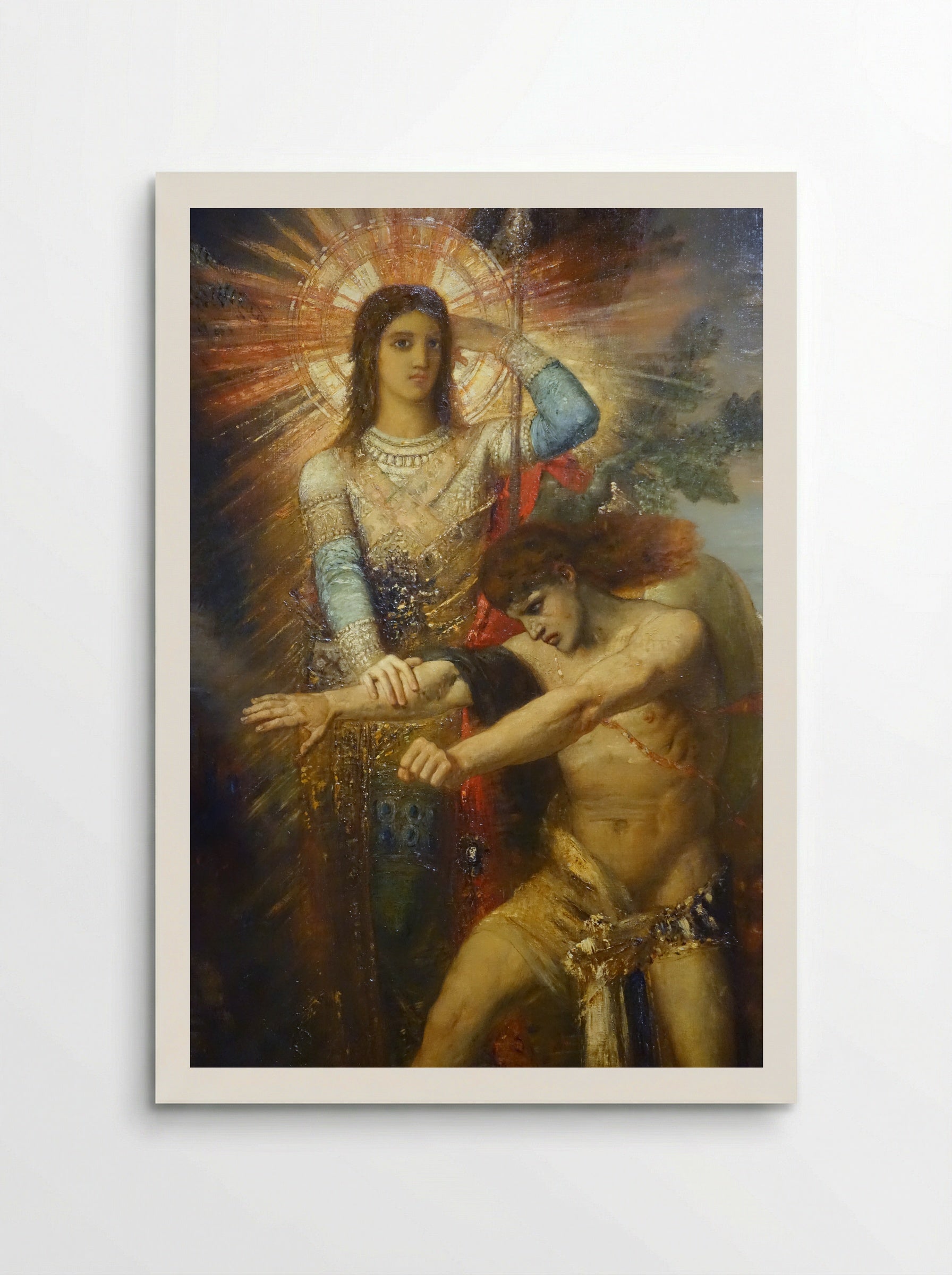 Jacob and the Angel - Gustave Moreau - Poster
